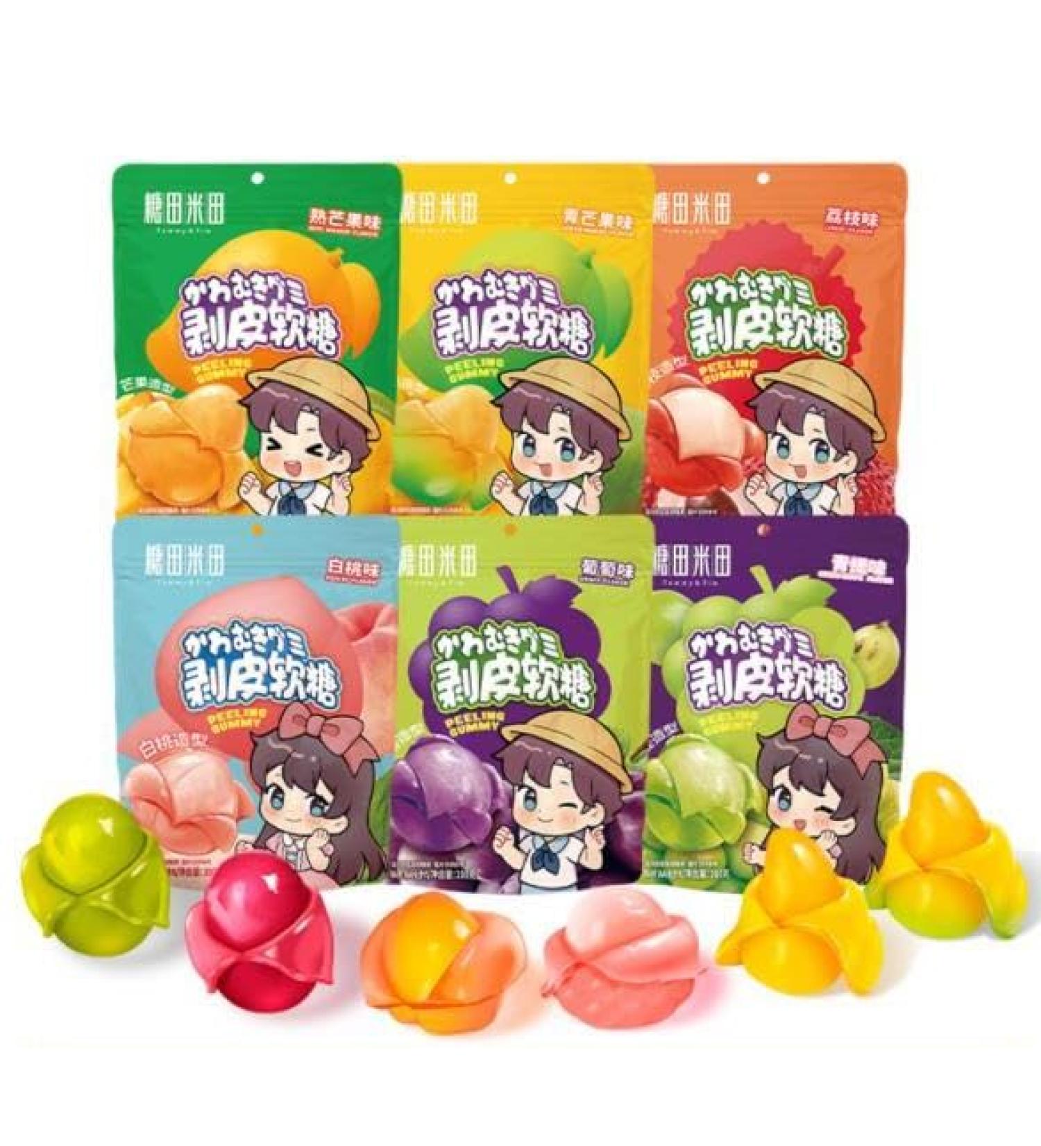6 flavors Peeling fruit juice fudge peelable gummies100g/bag 50% Juice Content gummy candy White peach mango grape Litchi sugar soft candy Toffee chewing gum Healthy Candy gifts (Purple grapes 3bag) Purple grapes 3bag - Buy Online on GoSupps.com