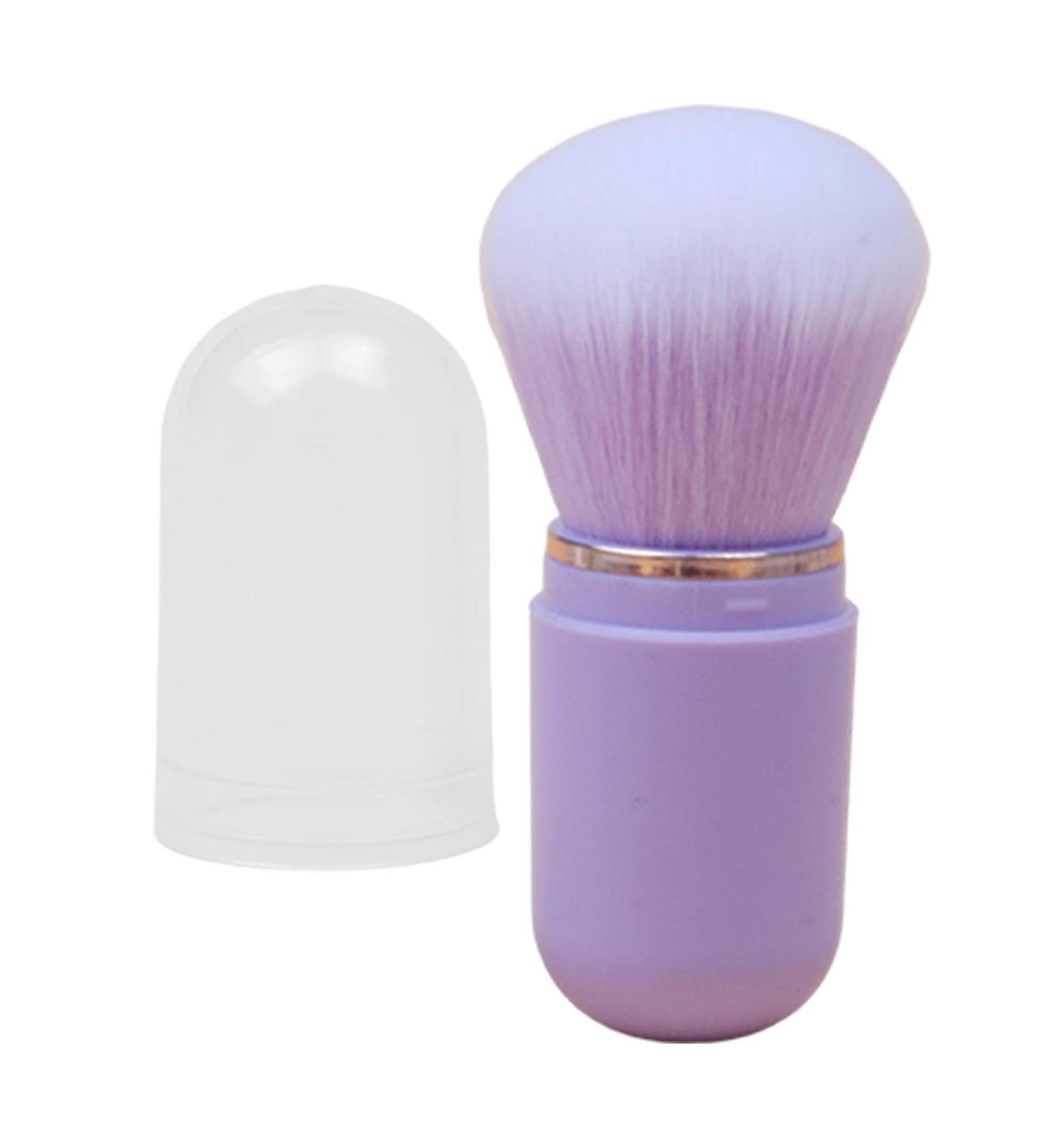 Retractable Foundation Brush Travel Blush Brush Portable Face Brush with Lid for Foundation Blush Bronzer & Powder Travel Friendly purple - Buy Online on GoSupps.com