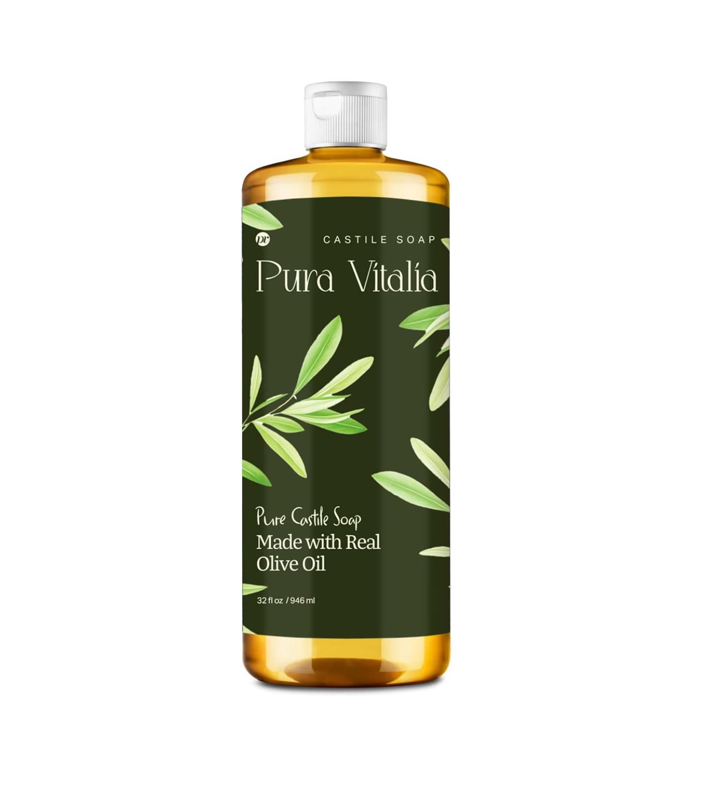 Unscented Pure Castile Soap Liquid - Eco-Friendly & Biodegradable for Face Hand Body Laundry - 32 fl oz - Buy Online on GoSupps.com