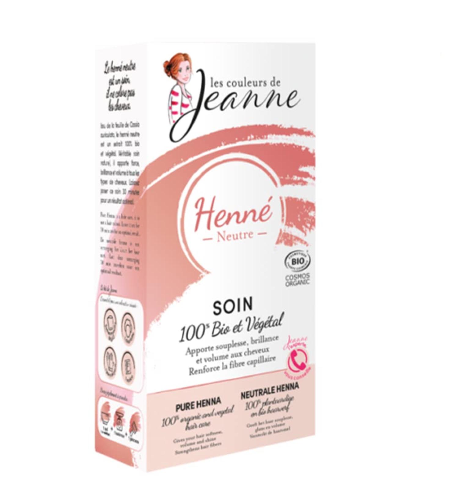 100% plant-based treatment 2x50 g Neutral henna Les couleurs de Jeanne
