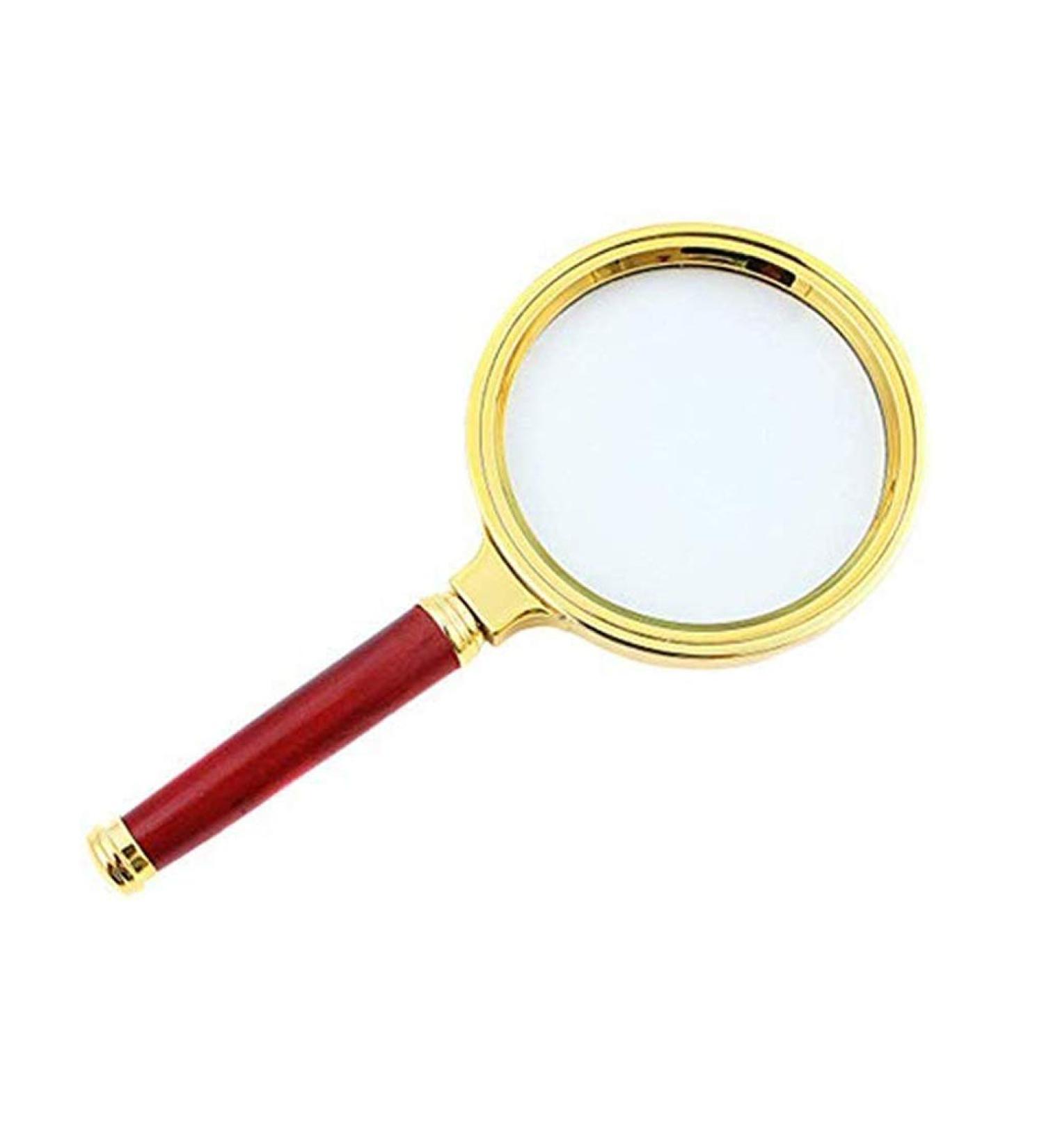 Magnifying Glass with Antique Wood Handle 5X Handheld Magnifier Magnifying Glass for Reading Coins Insects Magnifier for Kids and Old People