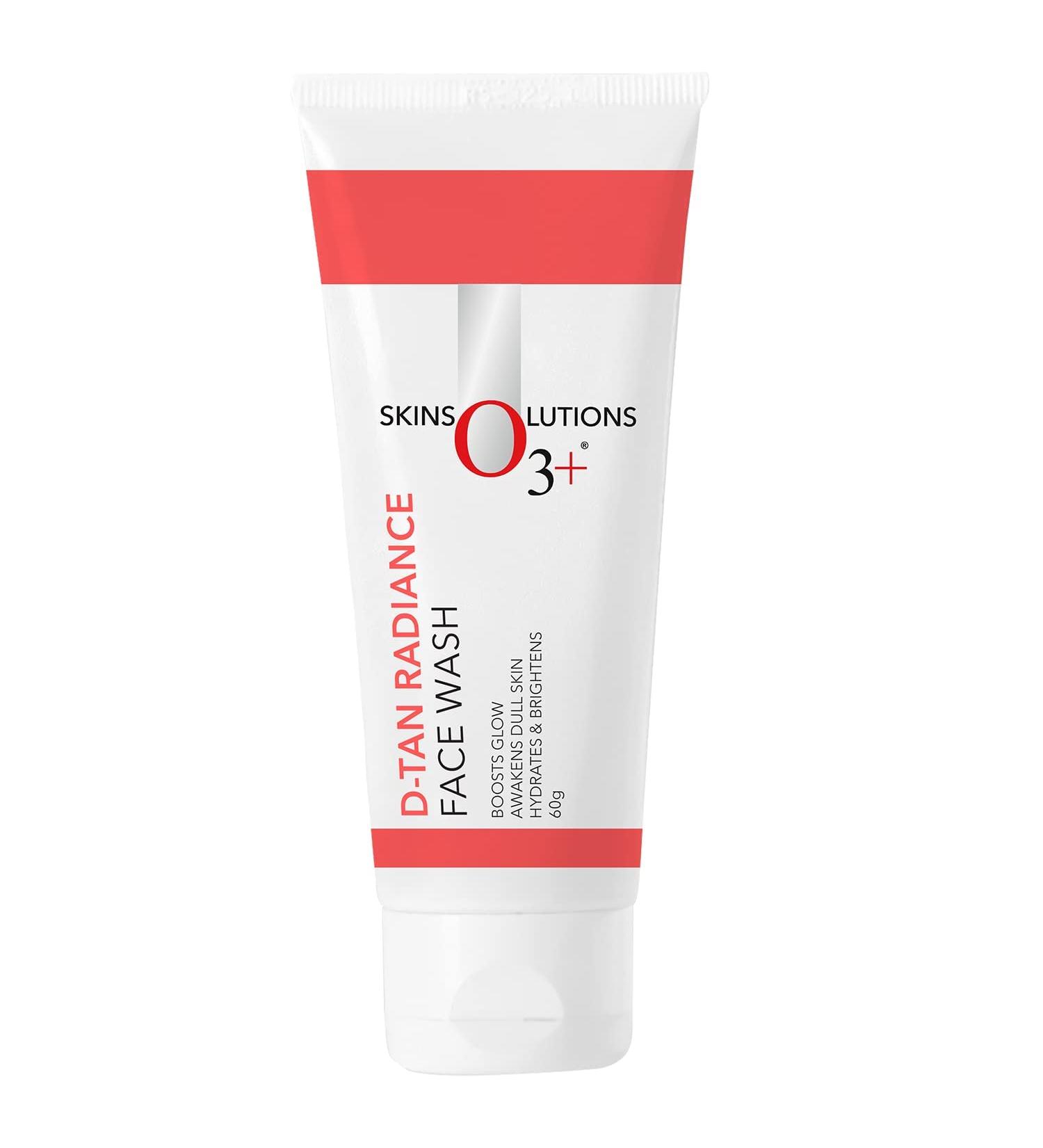 O3+ D-Tan Radiance Face Wash with Vitamin C - Glowing Skin Deep Cleansing and Even Tone | 60gm Detan Face Wash for Tan Removal - International Shipping Available - Buy Online on GoSupps.com
