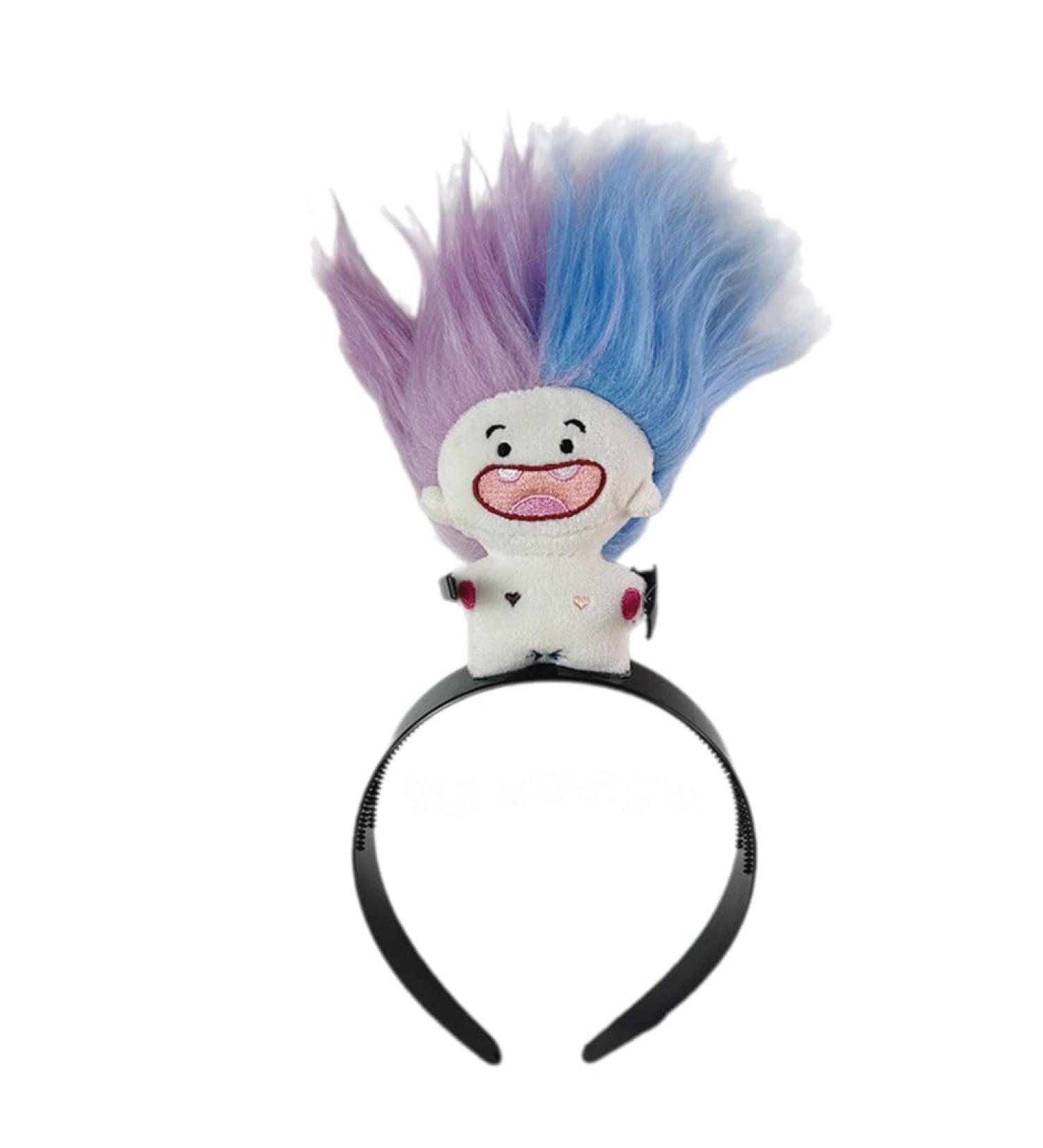 TQUXNGA Cute Stuffed Doll Shape Hairband Women Spa Wash Face Makeup Skincare Headband for Photography Halloween Hairband Purple Blue - Buy Online on GoSupps.com