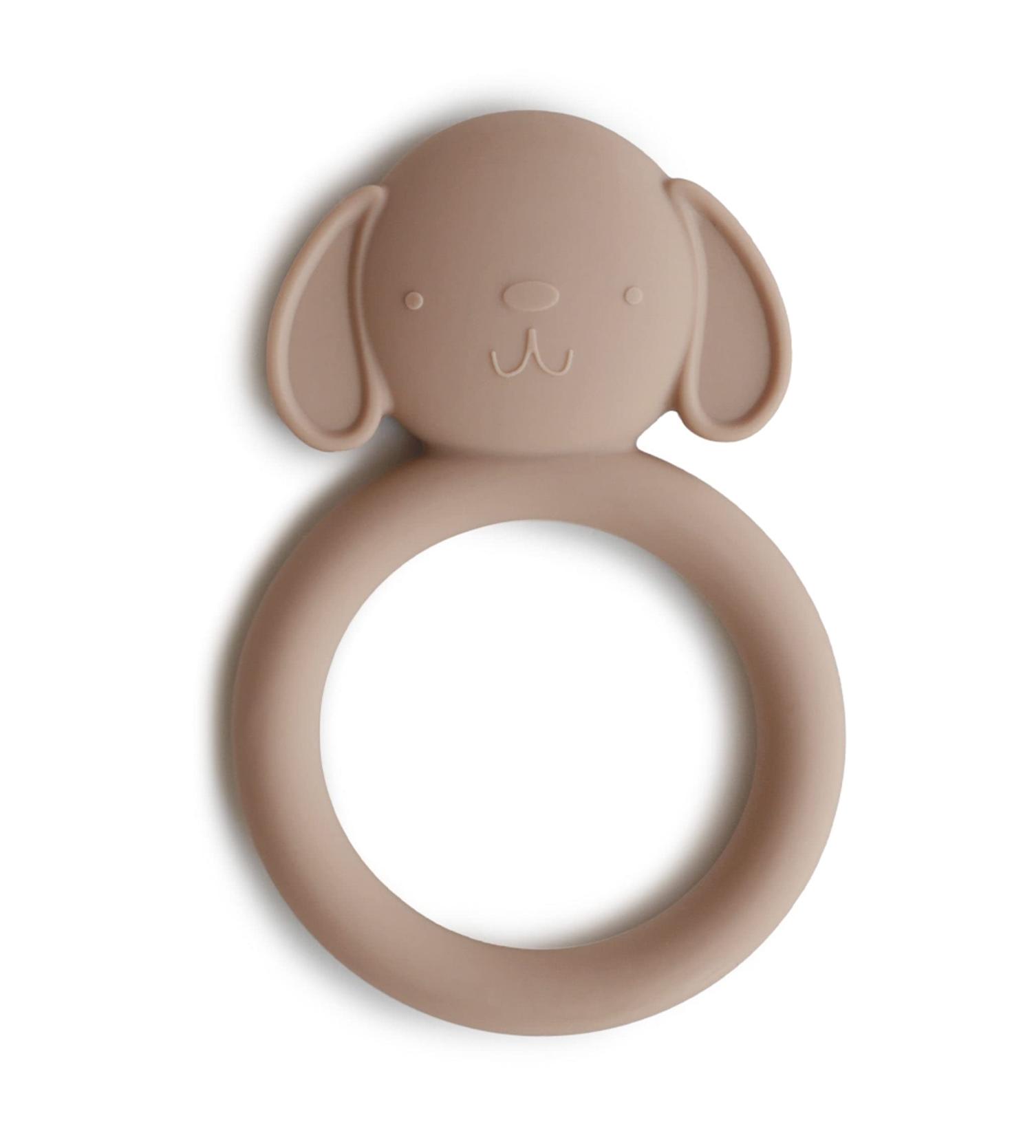 Mushie Silicone Dog Brown Baby Teether Toy - BPA-Free Teething Relief - Buy Online on GoSupps.com