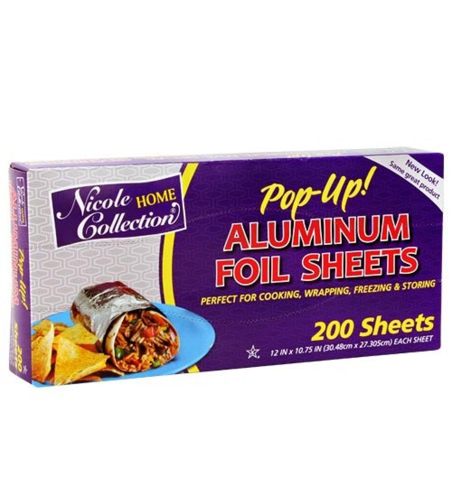 Nicole Home Collection Pre-Cut Aluminum Foil Sheets - 200 Sheets (12x10.75 Inches) - Buy Online on GoSupps.com