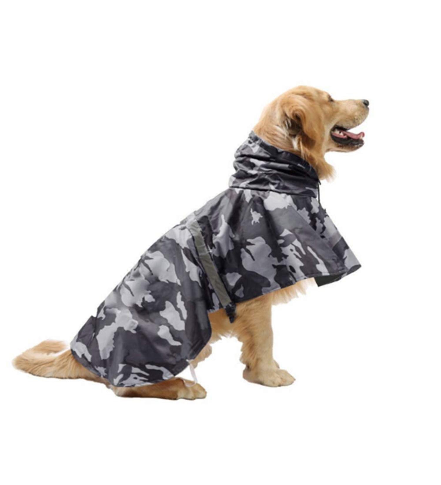 Cokobin Reflective Ultra-Light Waterproof Dog Jacket with Hood - Breathable Rain Cover for Medium & Large Dogs (Gray) - Buy Online on GoSupps.com