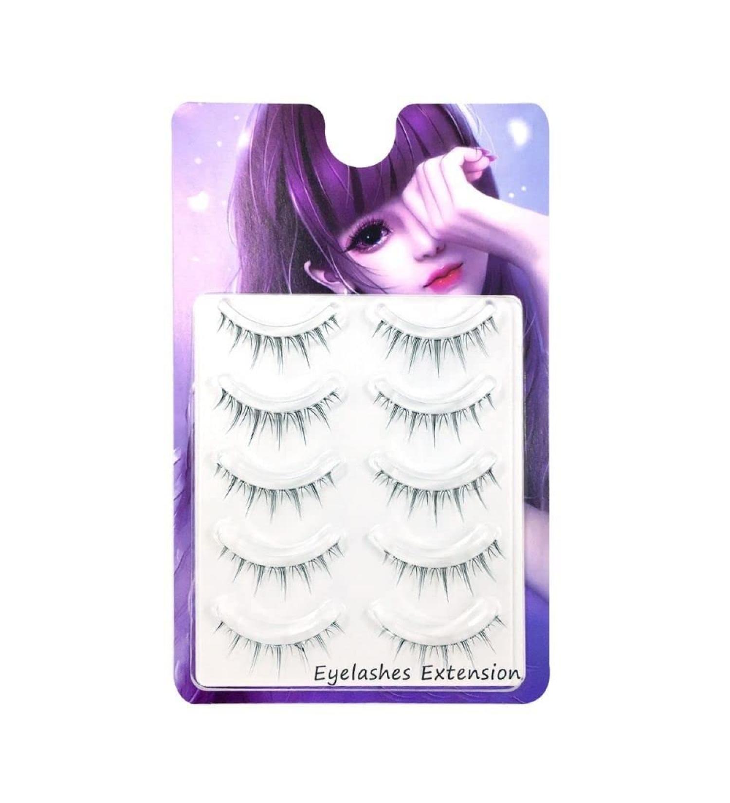 5 Pairs Fluffy Manga Lashes | 3D Cosplay & Natural Look False Eyelashes | Handmade Soft Clear Band | Reusable Thai Eyelashes - Buy Online on GoSupps.com