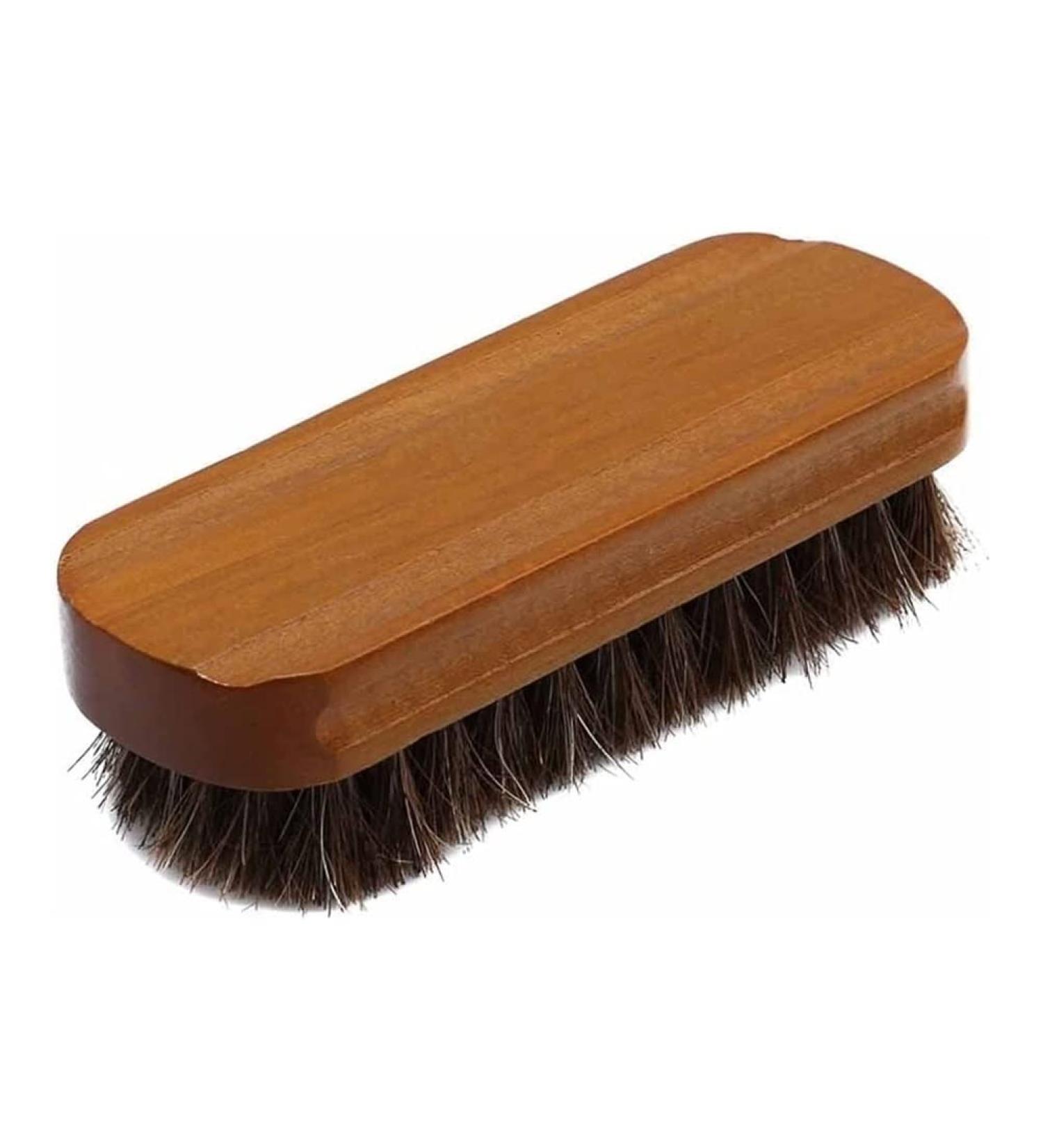 Shoe Brush Natural Leather Real Horse Hair Soft Polishing Tool Horsehair Shoe Brush Polish Brush Onecolor - Buy Online on GoSupps.com