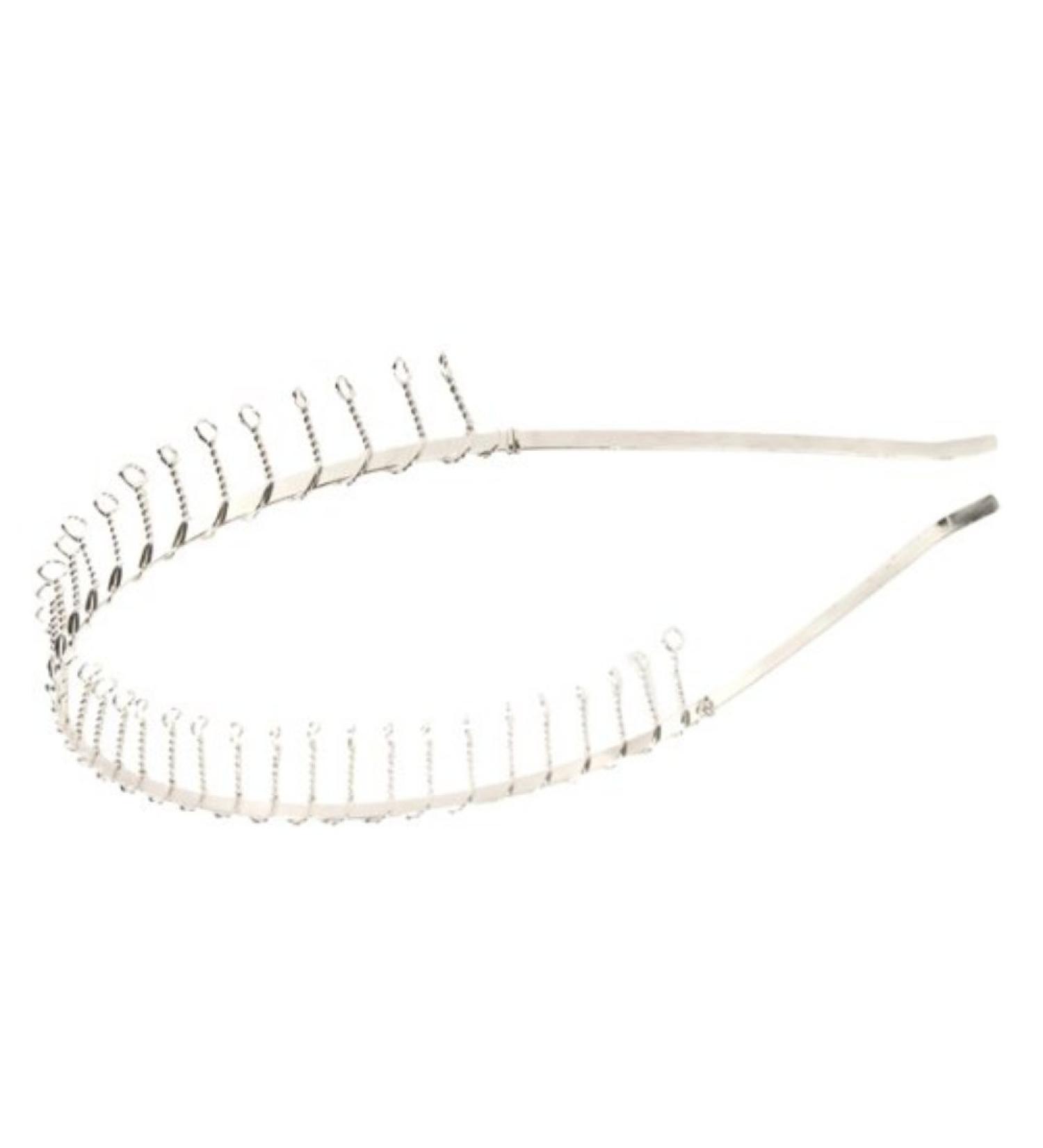 Silver Narrow Metal Wire Comb Sports Alice Hair Band Headband by Pritties Accessories