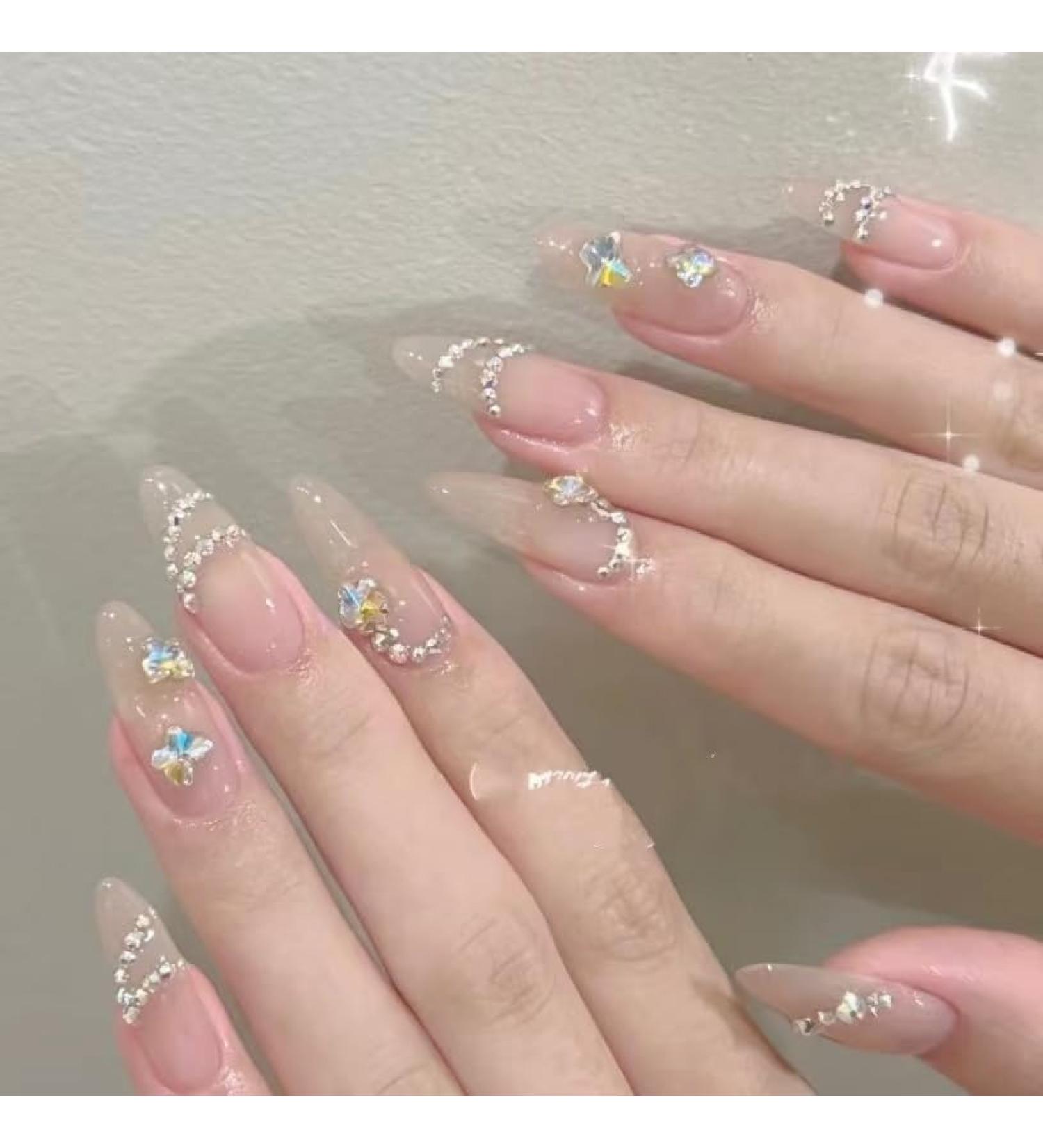 Temperament Enhancement Nail Patch Online Celebrity Pile Drill Manicure Hand-Worn Nail Manicure Customized Nail Patch Fake Nails Nail Patch (10-Piece Pack) (Size : S) Small - Buy Online on GoSupps.com