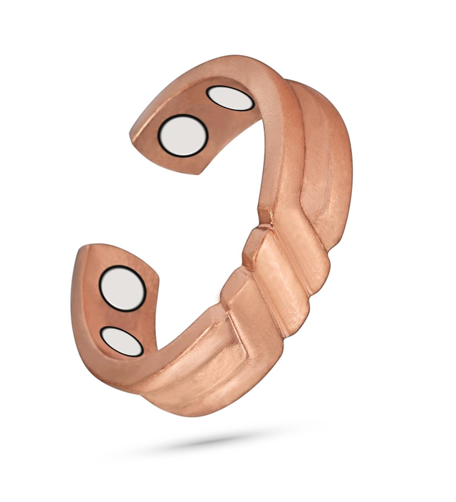 EnerCoppeX Copper Magnetic Ring for Women Lymphatic Drainage Adjustable Ring 3500 Gauss Magnet (CPR-0958) - Buy Online on GoSupps.com