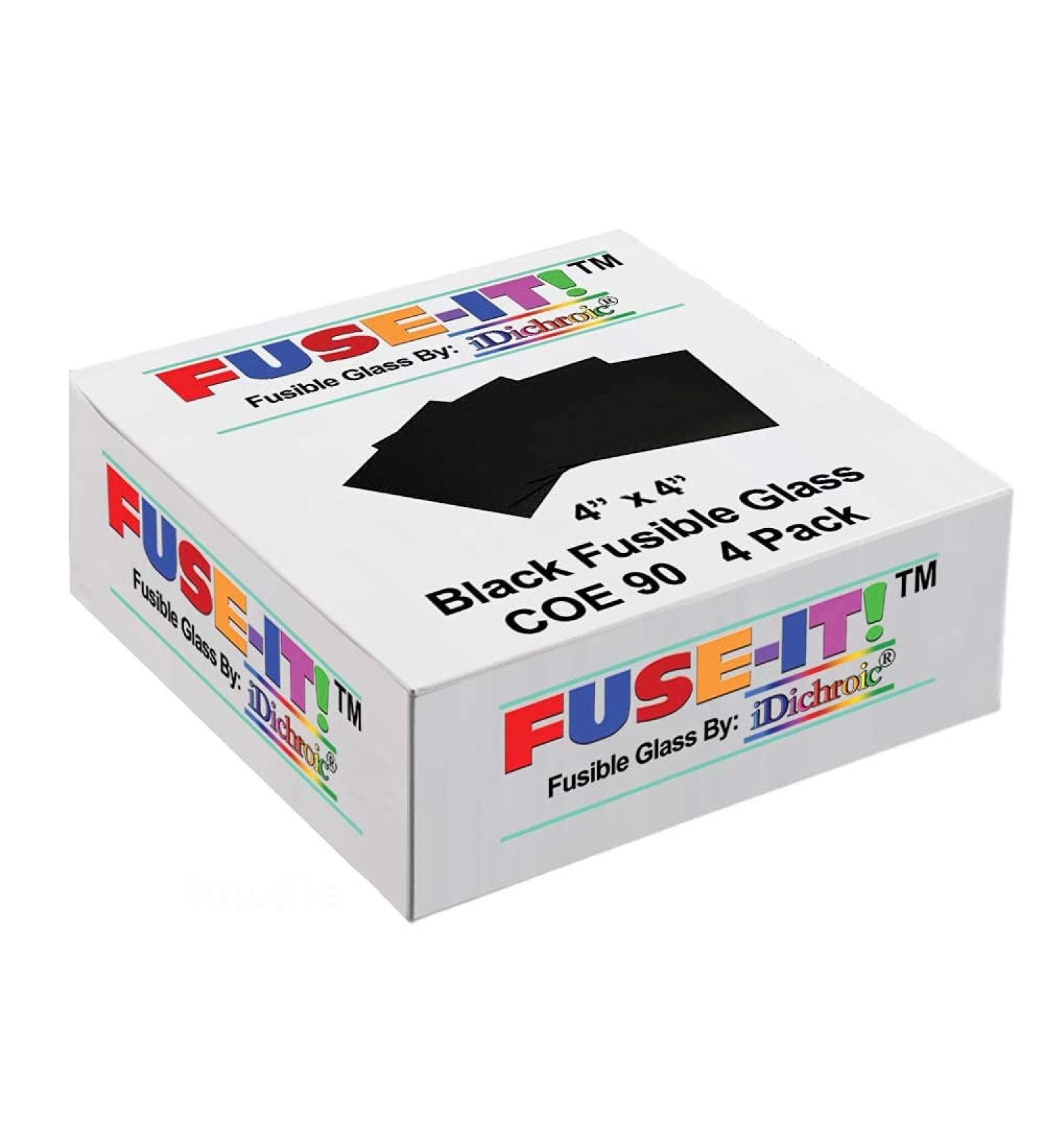 4 inch Black Glass Fusible Squares 90COE - 4 Pack | High Quality Glass for Fusing Projects - Buy Online on GoSupps.com