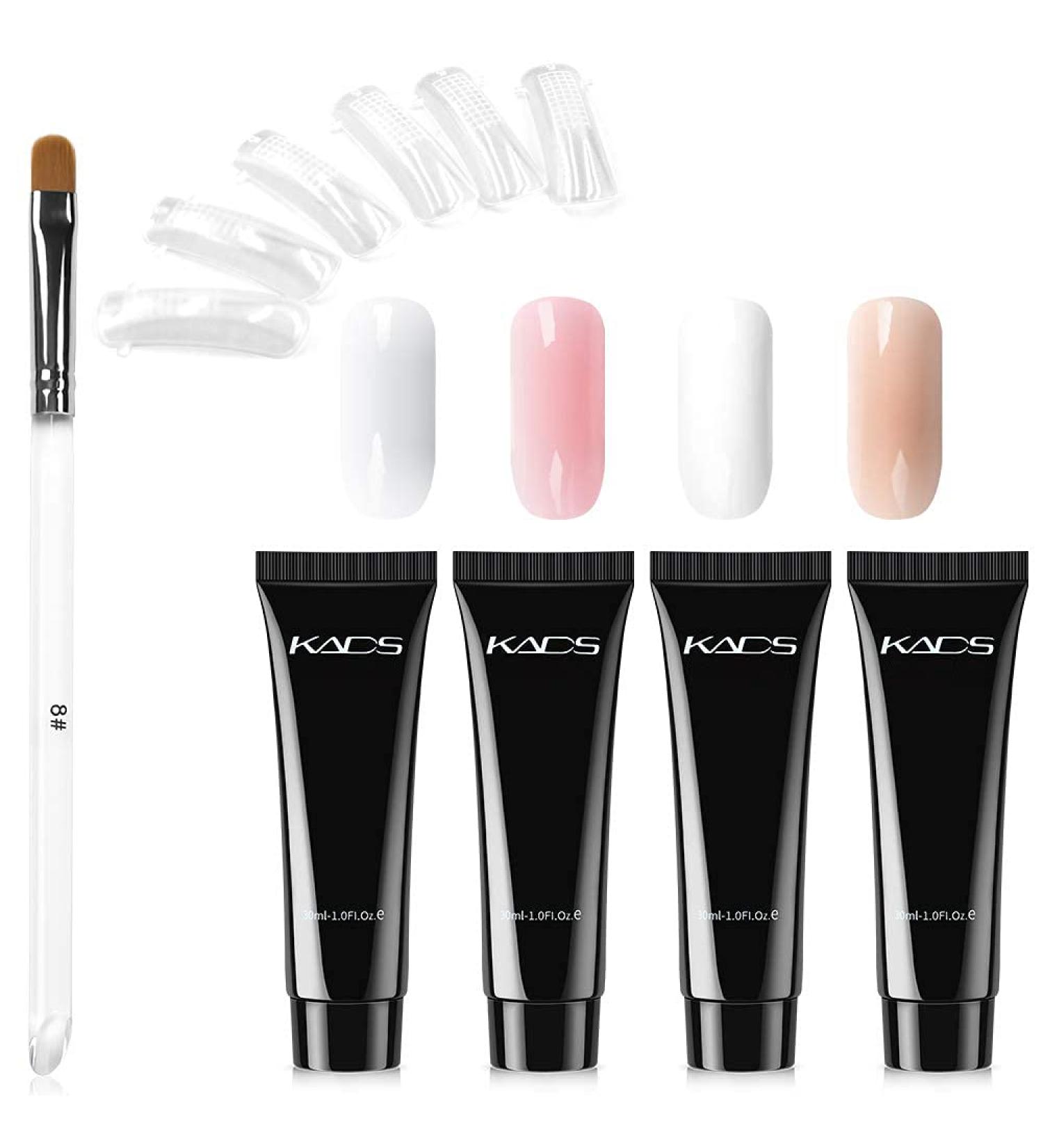 KADS Nail Extension Gel Kit - Professional All-In-One French Kit with 4 Gels, 100 Nail Tips, and #8 Brush - Buy Online on GoSupps.com