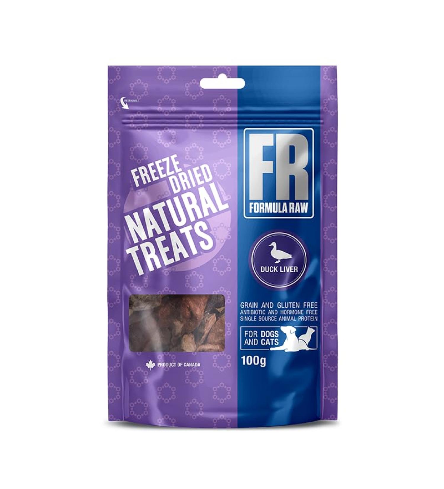 Formula Raw Freeze Dried Dog & Cat Treats - Single Ingredient High Protein All Natural (100g Duck Liver) Duck Liver 100 g (Pack of 1) - Buy Online on GoSupps.com