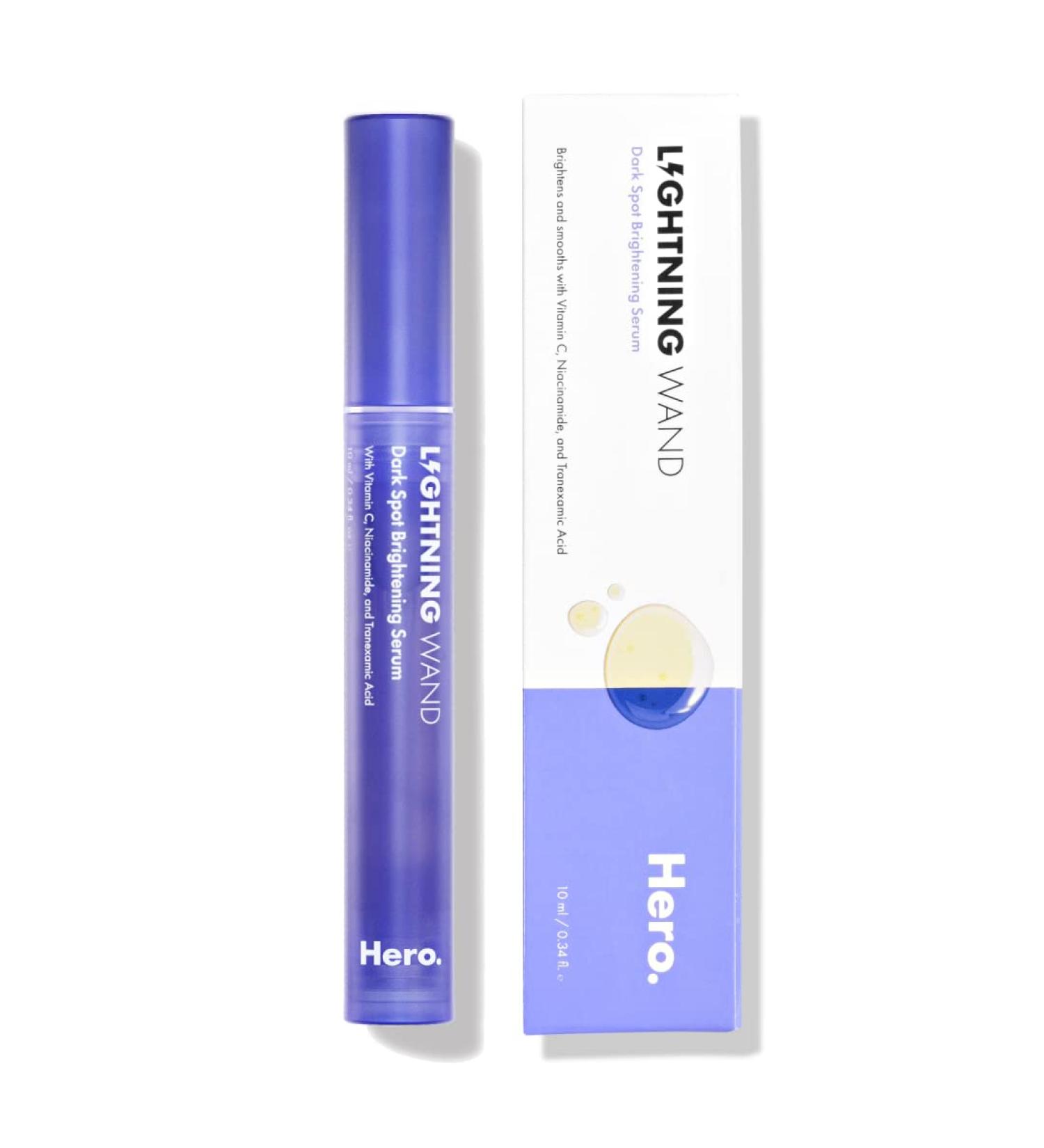 Hero Cosmetics Lightning Wand: Brightening Serum for Post-Blemish Dark Spots - Botanicals, Fragrance & Paraben Free (10ml) - Buy Online on GoSupps.com