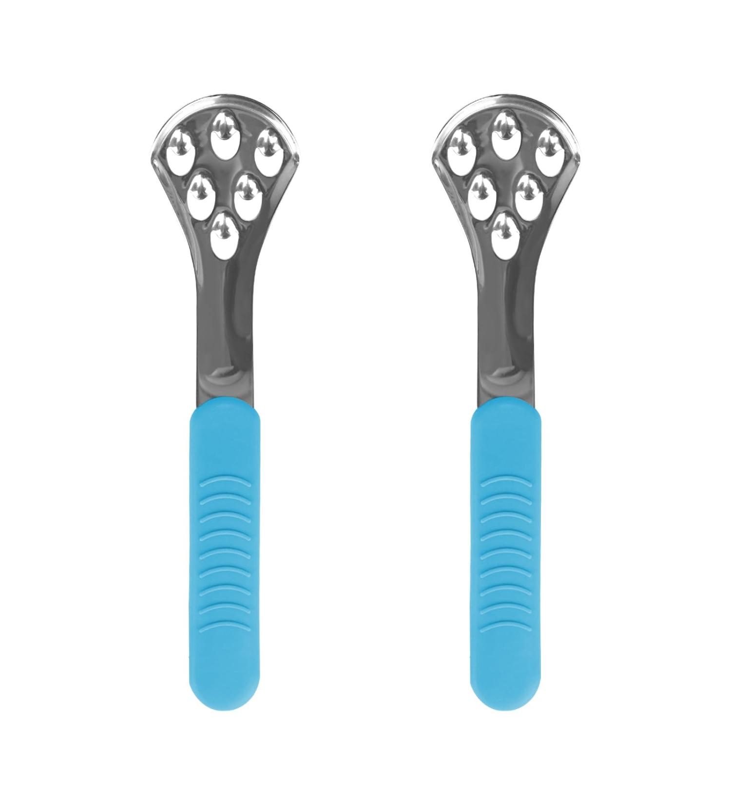 Adorila Stainless Steel Tongue Scraper for Adults - 2 Pack Oral Cleaner Tool for Fresh Breath - Buy Online on GoSupps.com