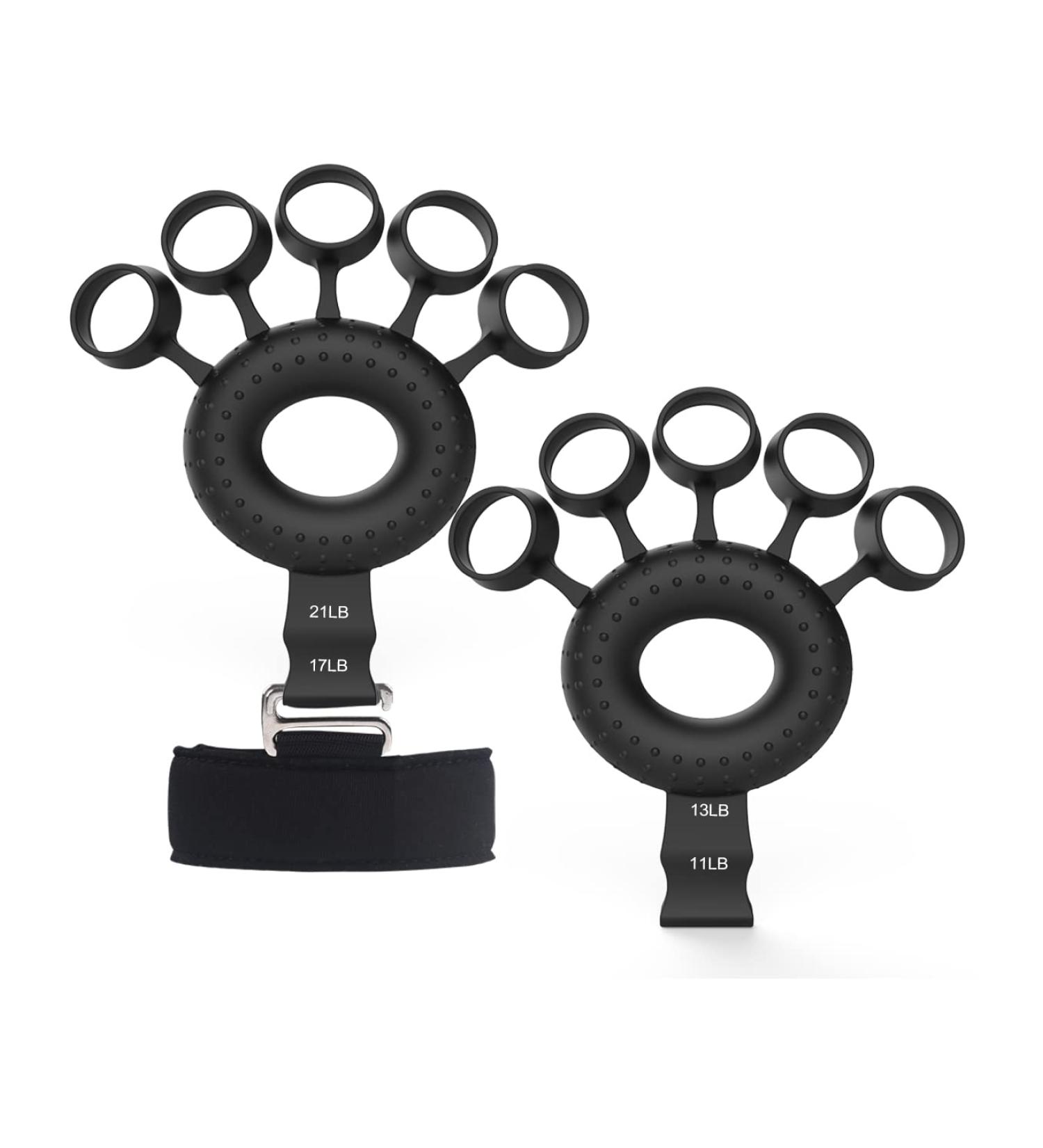 Finger Extensor Exerciser & Hand Trainer - Adjustable Silicone Grip for Improved Finger Function & Forearm Strength | International Shipping Available - Buy Online on GoSupps.com