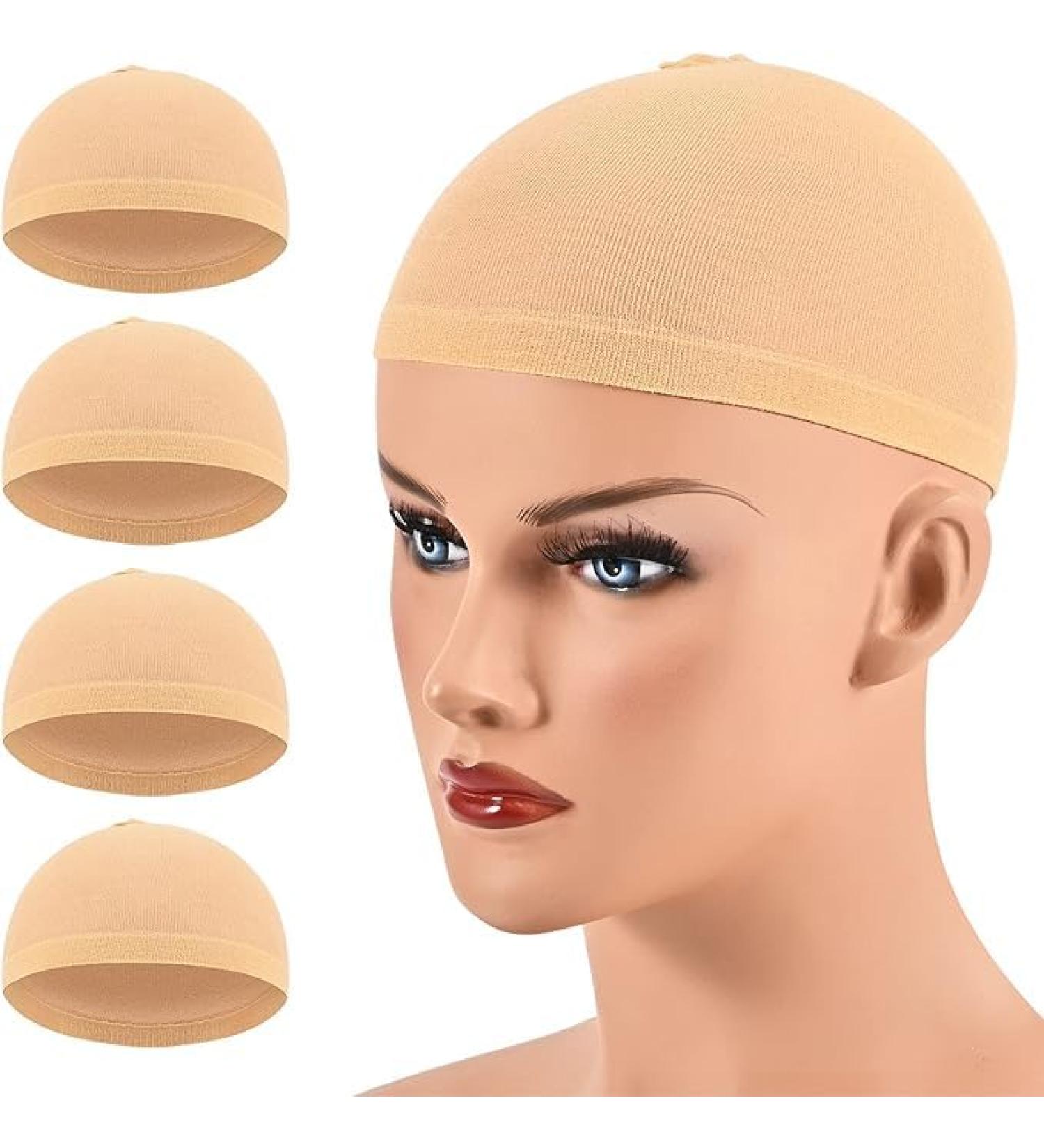Stocking Wig Cap Ultra Thin - 4 Pack Breathable Sweat Absorbing Stretchable Wig Caps, Light Brown - Buy Online on GoSupps.com
