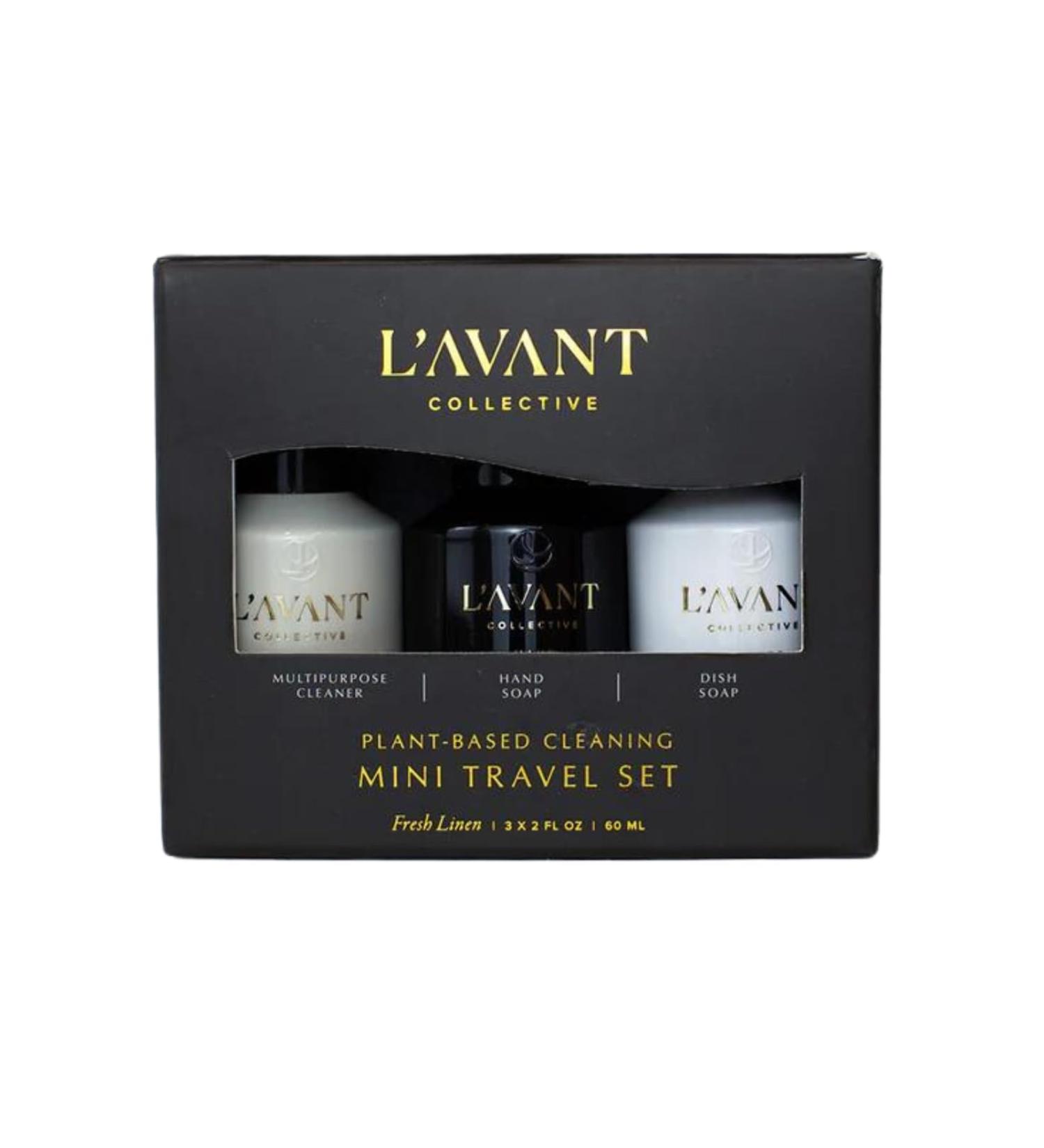 Shop L AVANT Collective Kitchen Essentials Mini Travel Set - Ylang Ylang & Lavender Scented Dish Soap Hand Soap & Surface Cleaner | 3x 2oz - International Shipping Available - Buy Online on GoSupps.com