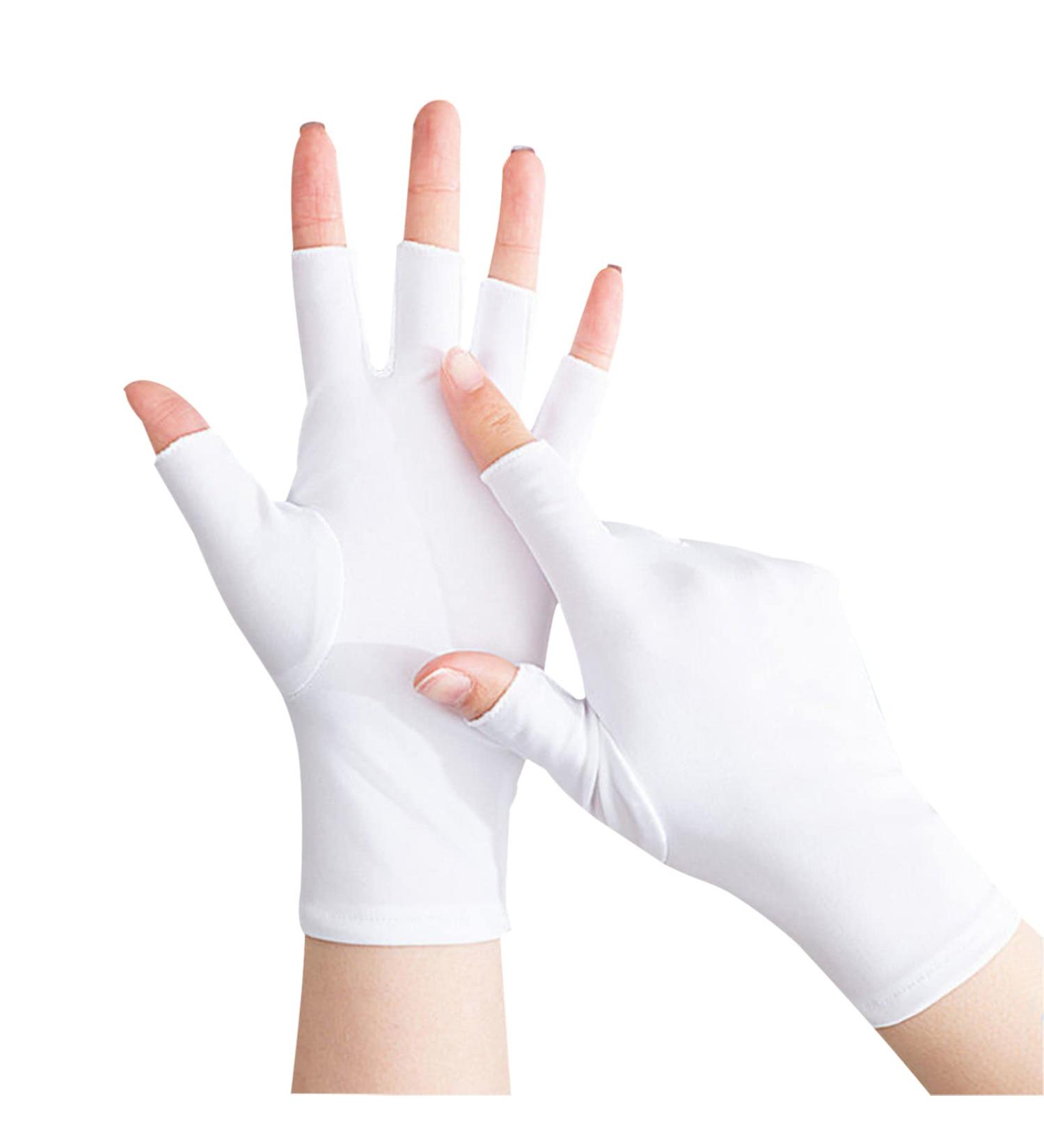Shop UV Shield Gloves for Nail Care | Manicure & Nail Art Protection - White UV Protection Gloves - Buy Online on GoSupps.com