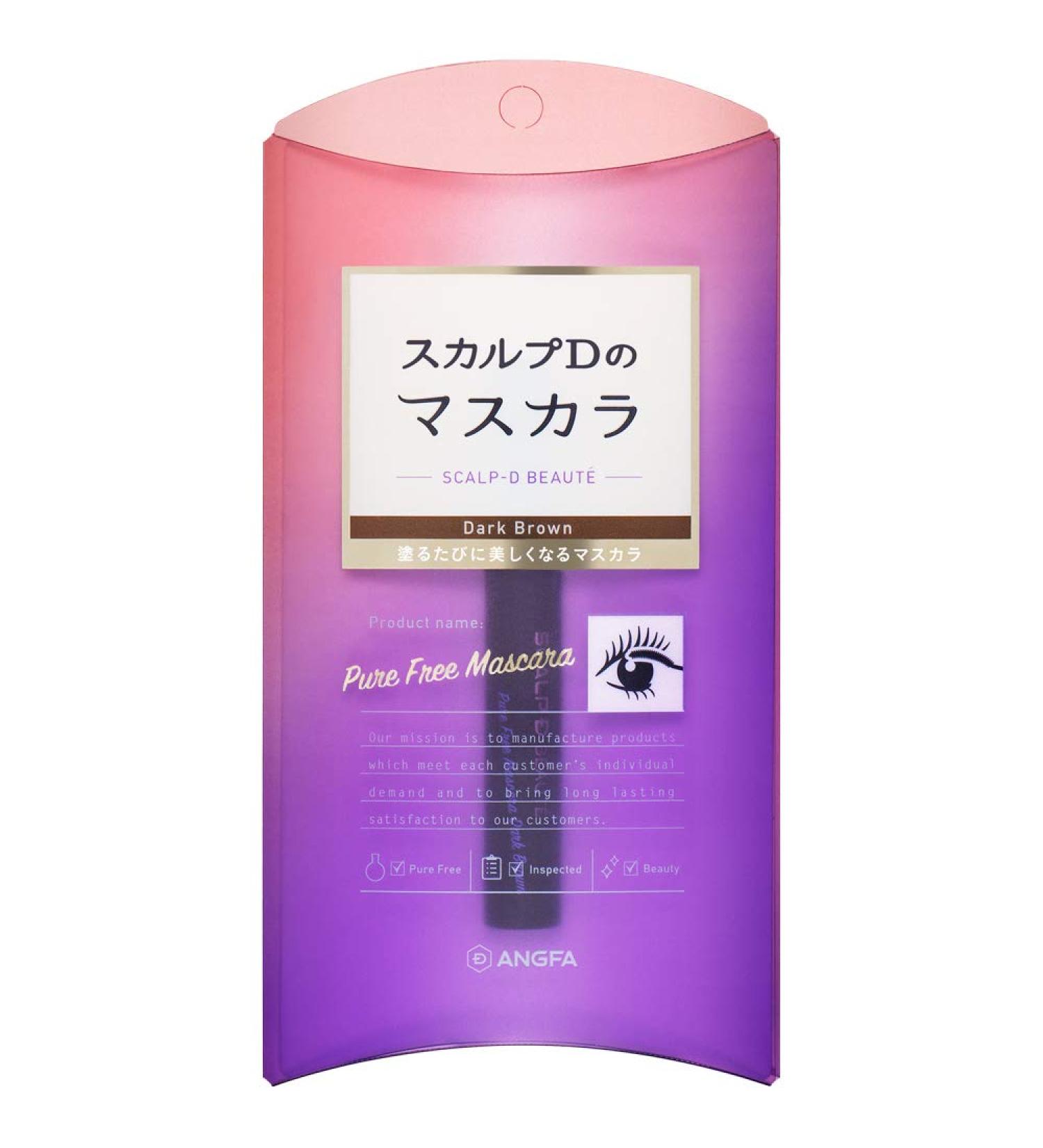 Angfa Scalp-D Beaute Pure Free Mascara Dark Brown 0.21 oz - Volumizing, Waterproof Formula - Buy Online on GoSupps.com