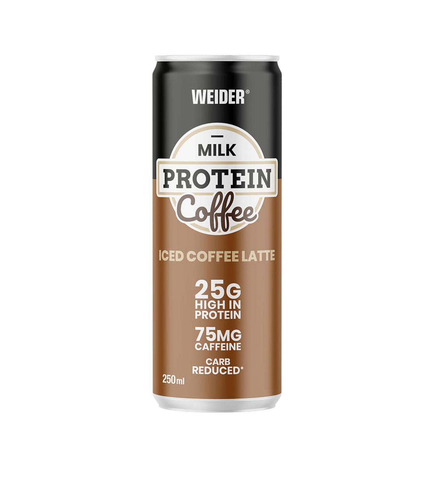 Weider Milk Protein Coffee Shake - Iced Coffee Latte | 25g Protein & 75mg Caffeine | Pack of 12 | International Shipping - Buy Online on GoSupps.com