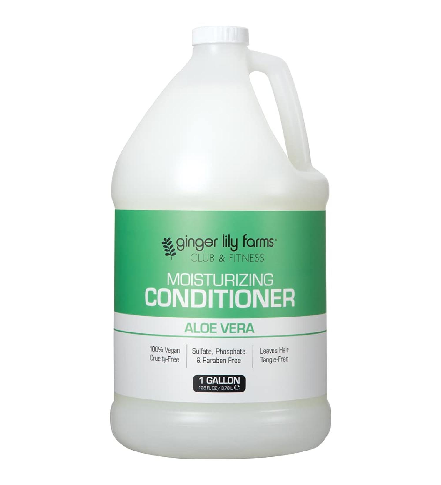 Ginger Lily Farms Club & Fitness Moisturizing Conditioner 1 Gallon - Vegan & Cruelty-Free - Aloe Vera Scent - White - 128 Fl Oz - Buy Online on GoSupps.com