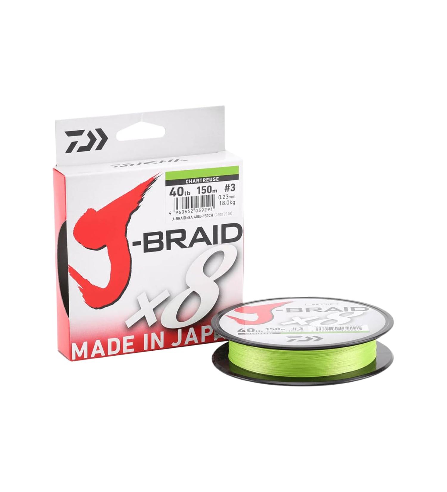 Daiwa J-Braid 8 Braid 300m Chartreuse - braided fishing line Dm: 0.18mm