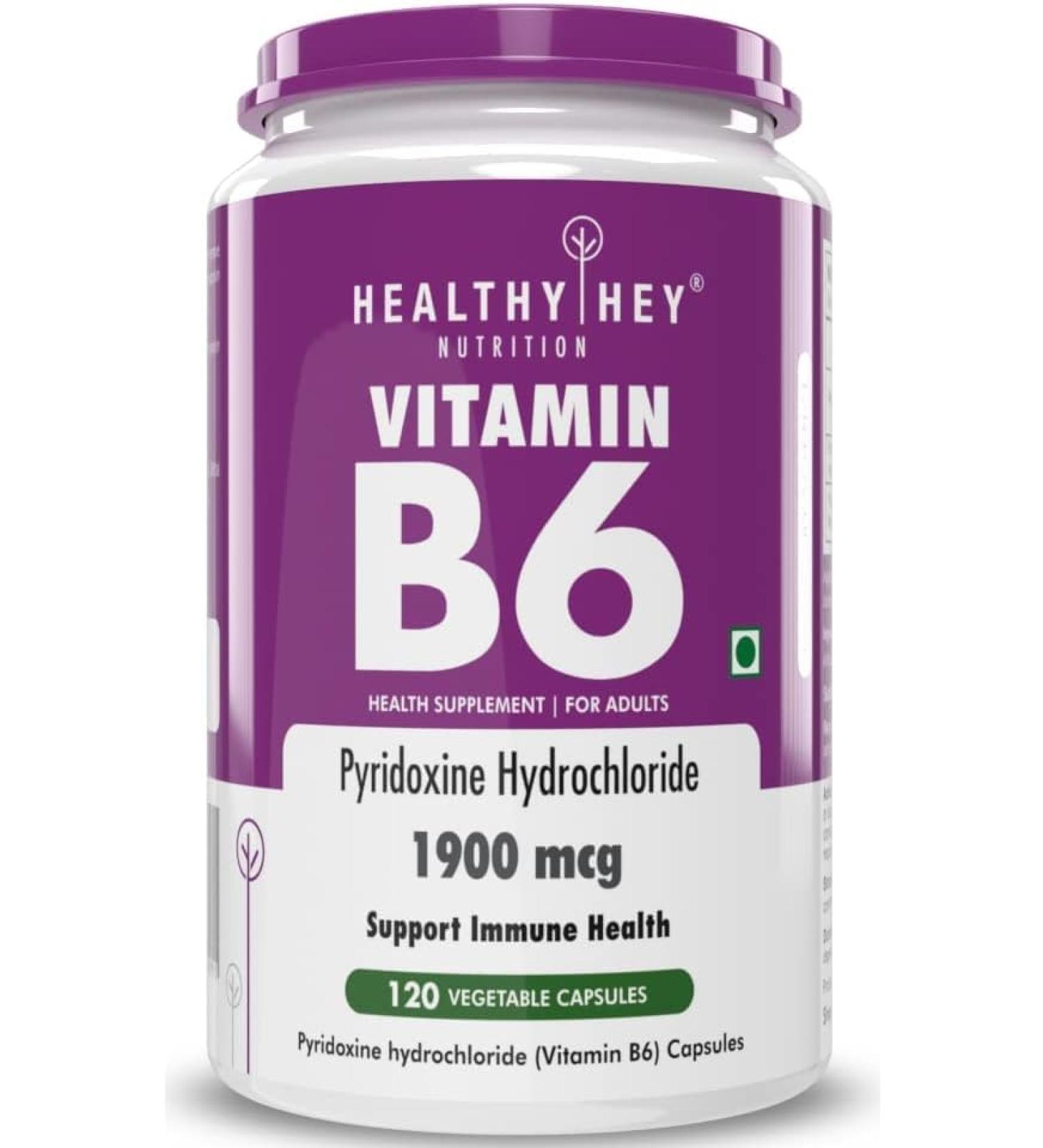 Vitamin B6 Pyridoxine -120 Veg. Capsules - Buy Online on GoSupps.com