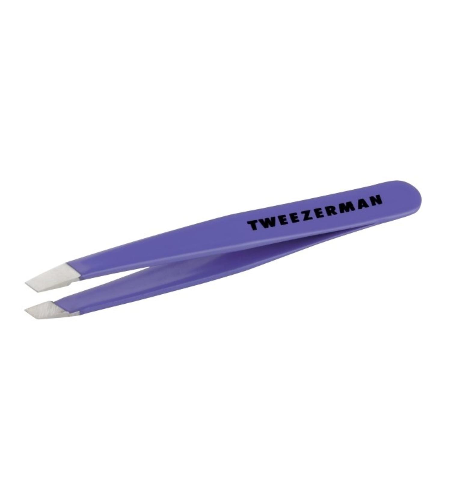 TWEEZERMAN Mini Tweezers for Eyebrow Plucking - Hand-Filed Beveled Tip Lavender Purple - 1 Piece - International Shipping Available - Buy Online on GoSupps.com