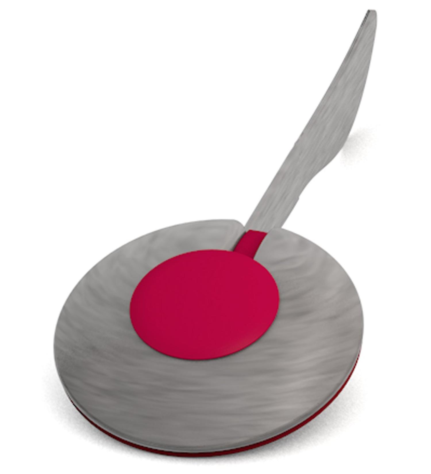 Ornamin Knife with Red Grip Cushion - Intuitive One-Handed Eating Aid | Special Cutlery for Easy Dining | Shop Internationally - Buy Online on GoSupps.com