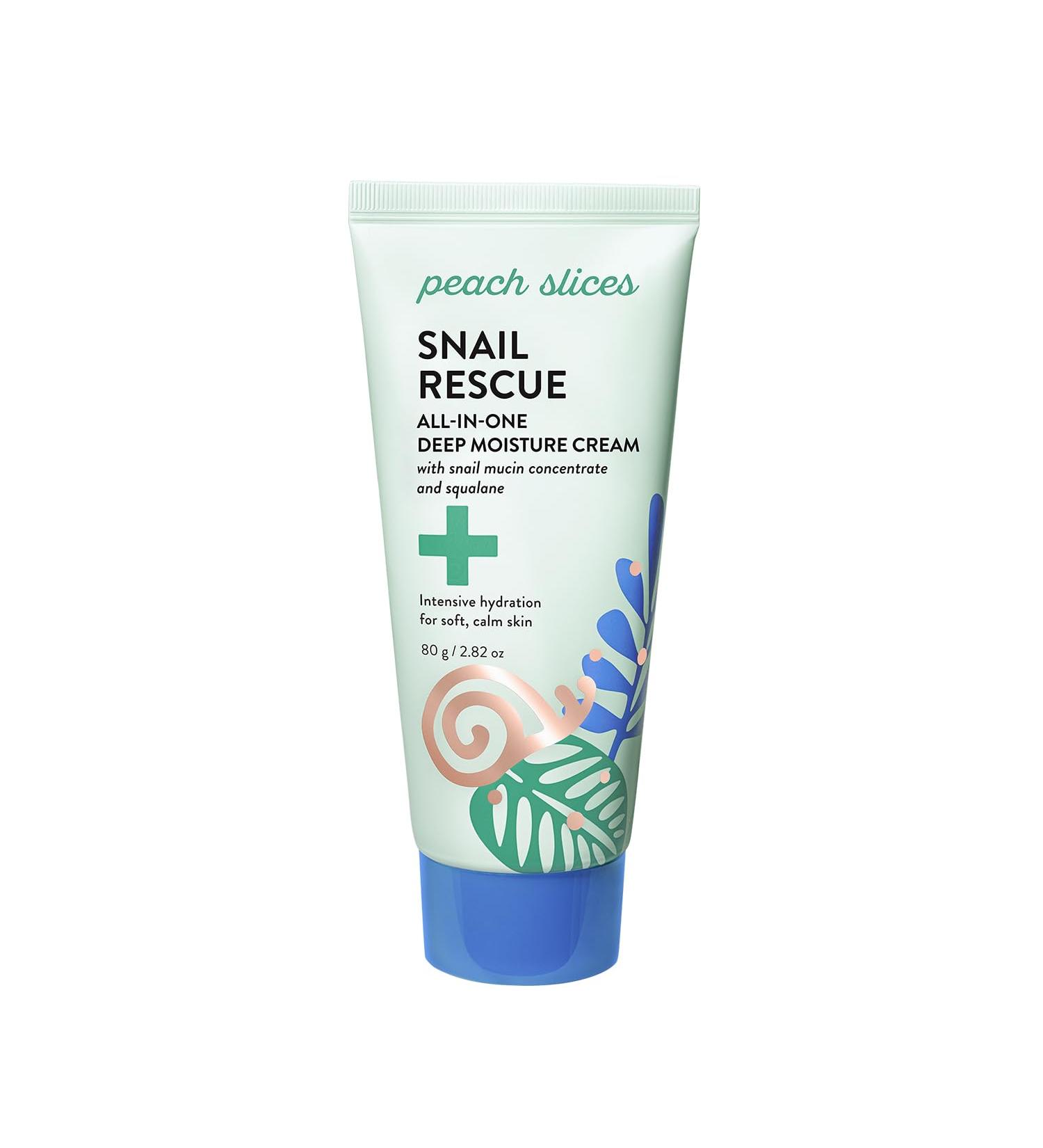 Peach Slices - Snail Rescue All-in-One Deep Moisture Cream (2.82 oz) - Snail Mucin - Intensive Hydration Soft Skin - Squalane Hyaluronic Acid & Cica - Vegan Cruelty Free Korean Skin Care & Beauty - Buy Online on GoSupps.com