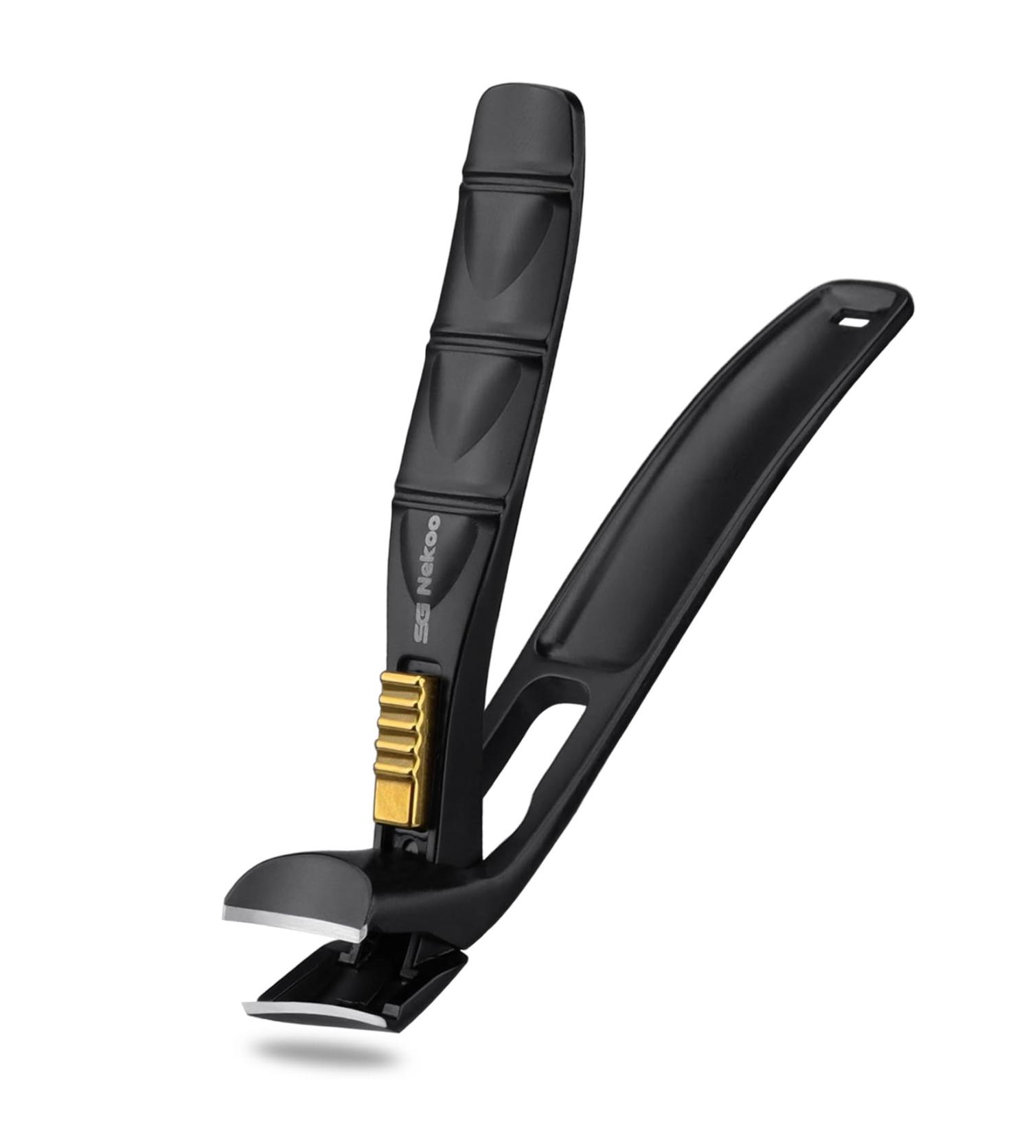 SG Nekoo Angled Head Toenail Clippers for Seniors Thick Nails Wide Jaw Professional Ingrown Toe Nail Clippers with Safety Lock Sharp Large Ergonomic Nail Cutter with Catcher for Men Women Black1P - Buy Online on GoSupps.com