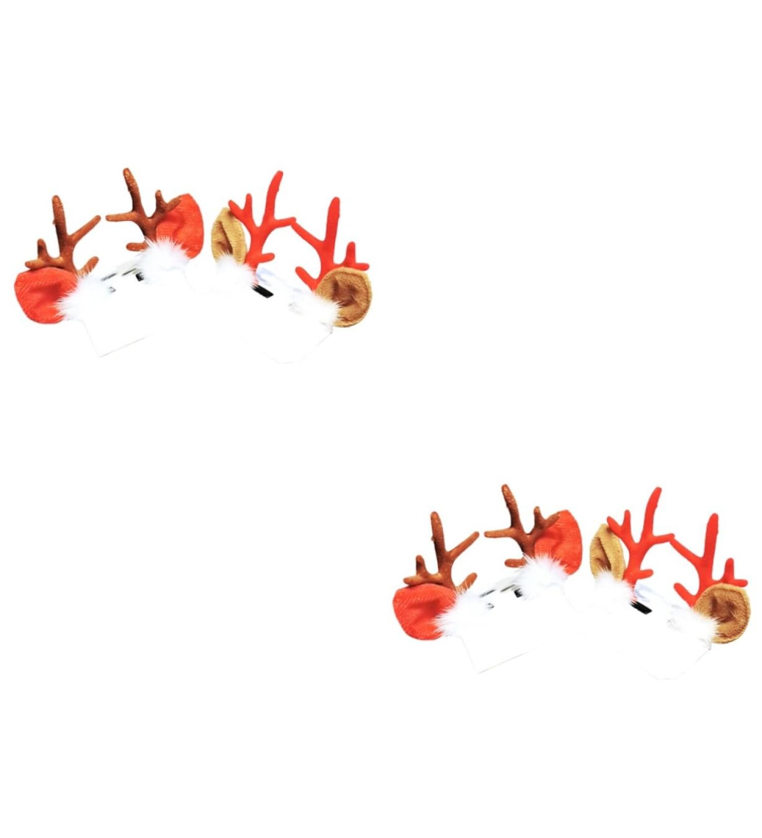 minkissy 4 Pairs Antler Hair Clips Antler Barrette Christmas Hair Xmas Hair Clips Party Favors Holiday Party Hair Pin Antlers Hair Hoop Reindeer Hair Clip Elk Horns Girl Supplies - Buy Online on GoSupps.com