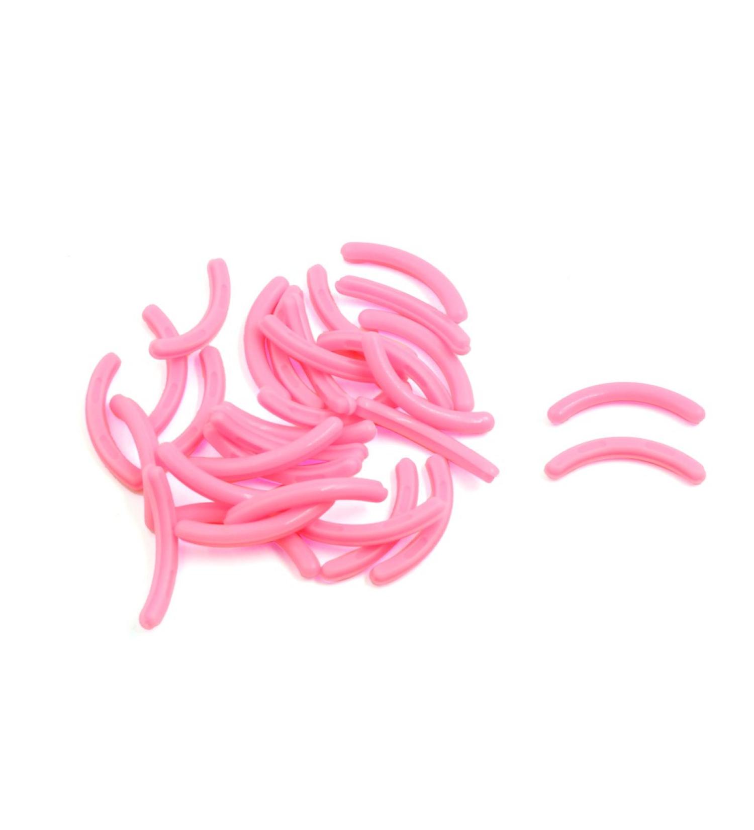 sourcing map 30pcs Pink Soft Rubber Women Cosmetic Makeup Eyelash Curler Refill Rose