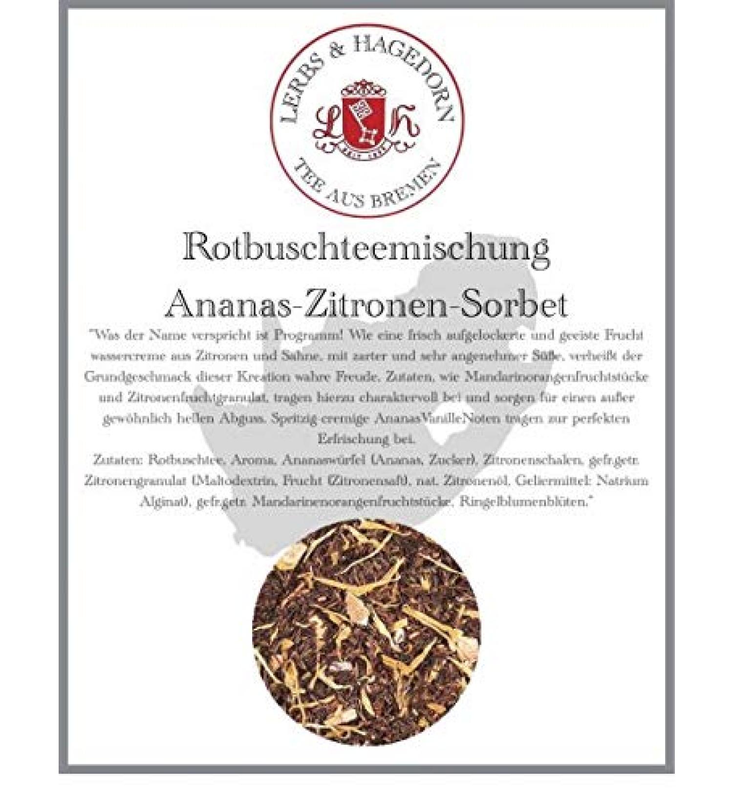  Lerbs & Hagedorn Red Tea Blend - Lemon Pineapple Sorbet 1kg Lemon Pineapple - Buy Online on GoSupps.com