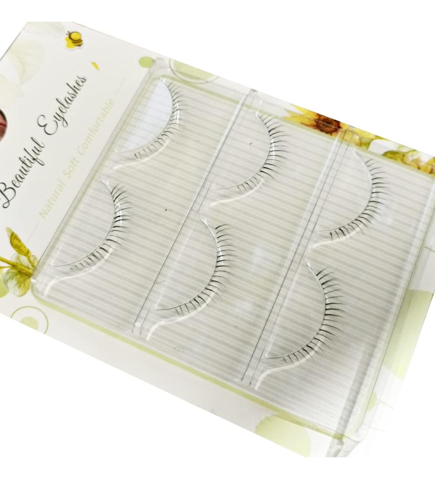 3 Pairs Natural Ultra-Thin Lower Fiber Eyelashes Set - Reusable Bottom Lash Extensions | Nude Makeup Clear Band - Buy Online on GoSupps.com