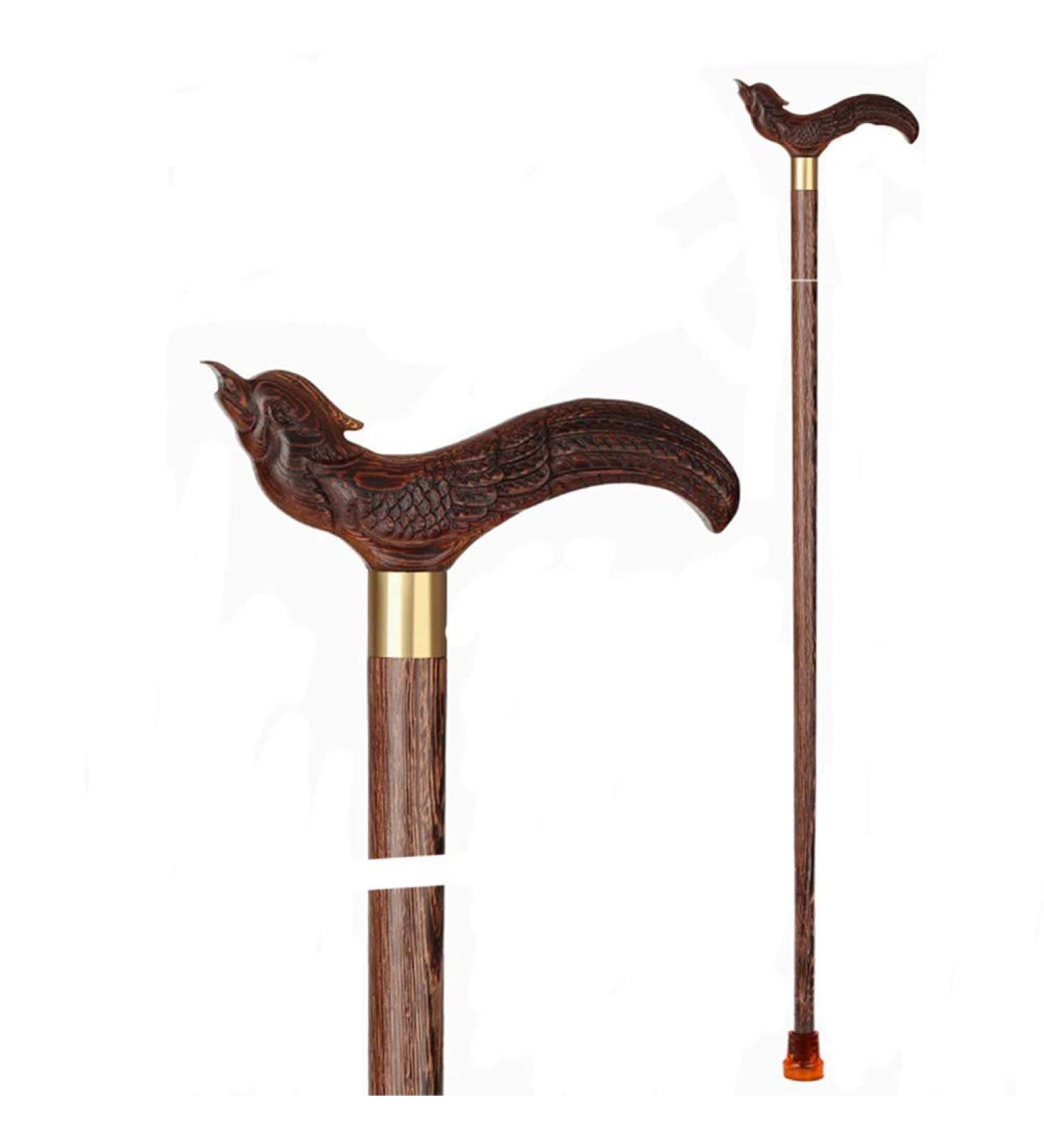 WolFum Elderly Crutches Adult Crutches Wenge Wood Phoenix-Shaped Handles Beautiful and Generous Ladies Crutches Crutches Hello 85cm - Buy Online on GoSupps.com