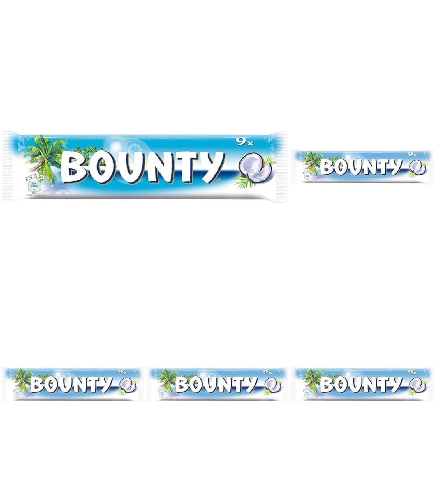 Buy Bounty Chocolate Bars - Coconut & Chocolate Flavor (5 Packs of 9 x 28.5g) - International Shipping Available - Buy Online on GoSupps.com
