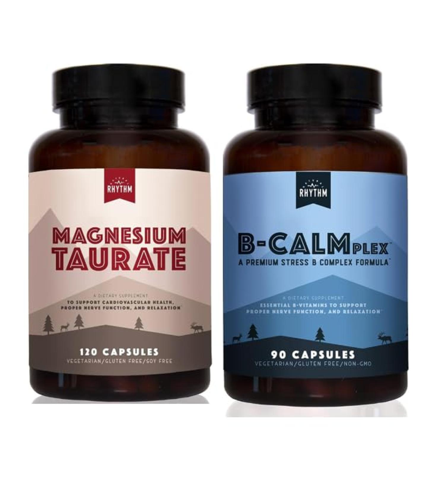 Natural Rhythm Magnesium Taurate 120 Capsules + B-CALMplex 90 Capsules Bundle - Buy Online on GoSupps.com