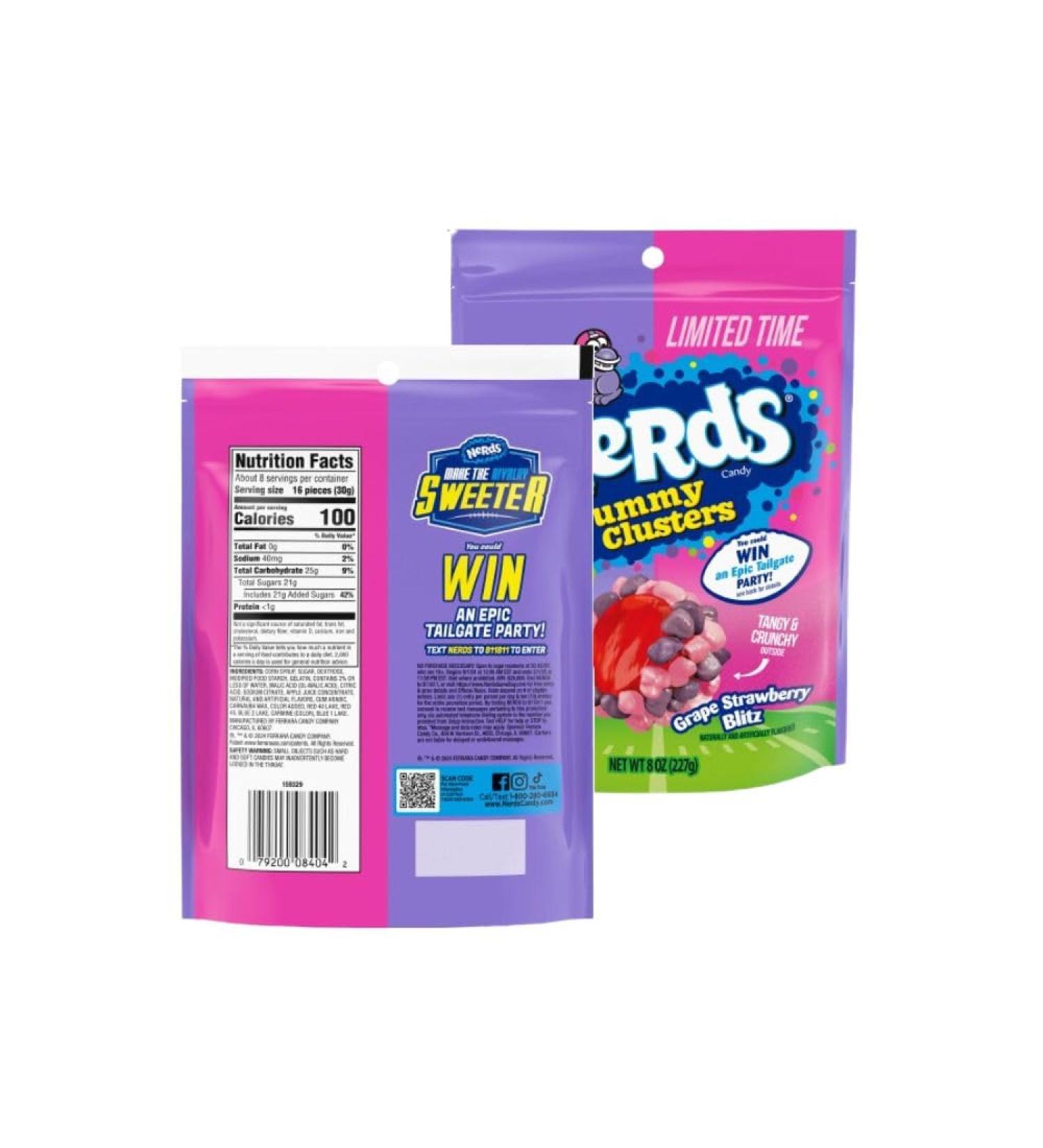 NRD-Cluster Halloween Candy Gummy Cluster Grape Strawberry Blitz Candy Snacks for Halloween Treats Christmas and Snacks for Kids 227 grams (Pack of 1) - Buy Online on GoSupps.com