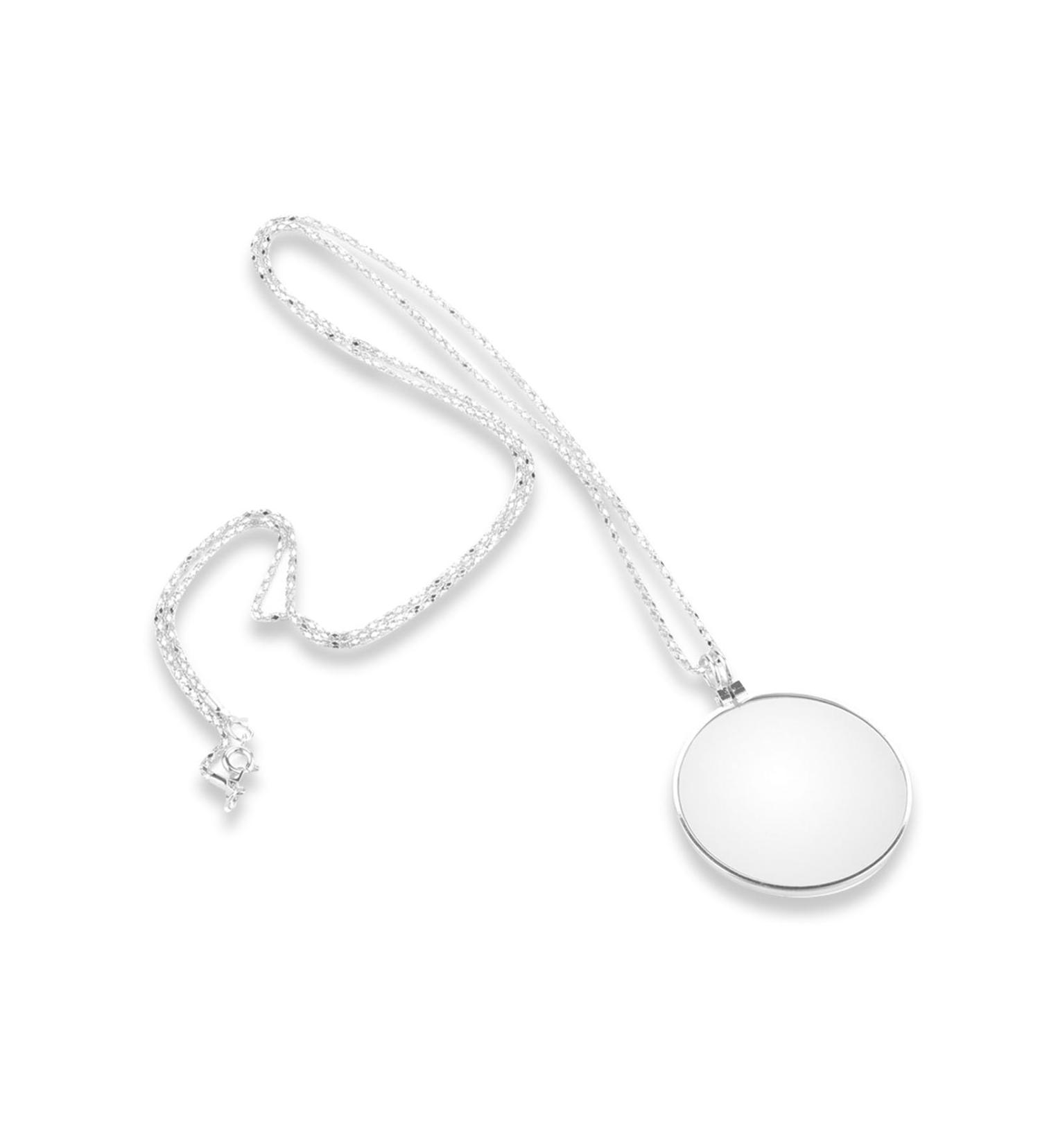 Portable 5x Monocle Magnifying Glass Necklace - Ideal for Reading Handicrafts & Hobbies - Stylish Silver Design - Buy Online on GoSupps.com
