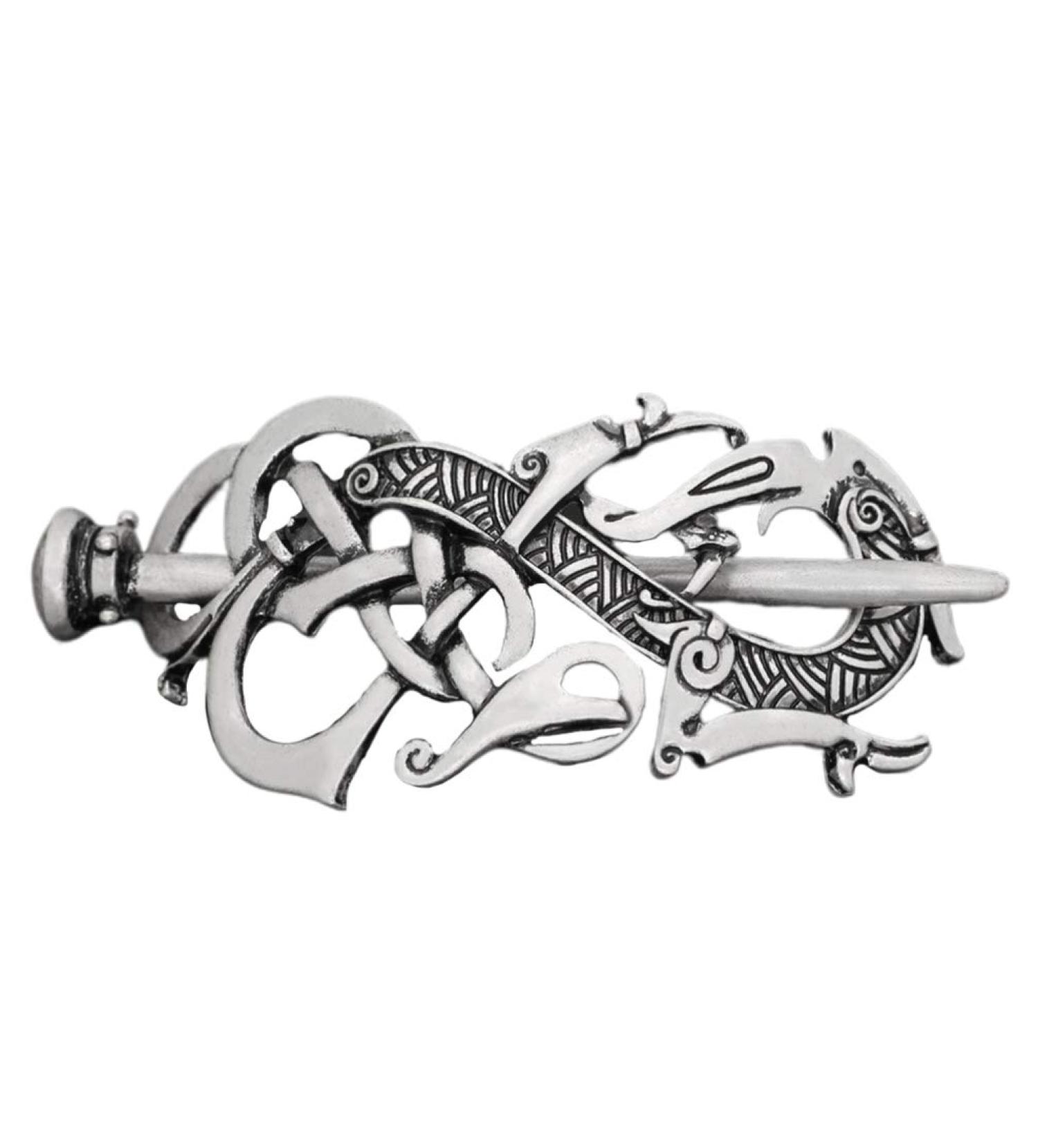 Lurrose Hair Clips Dragon Design Viking Jewelry Hair Clip Alloy Irish Hair Pin with Stick for Woman men - Buy Online on GoSupps.com