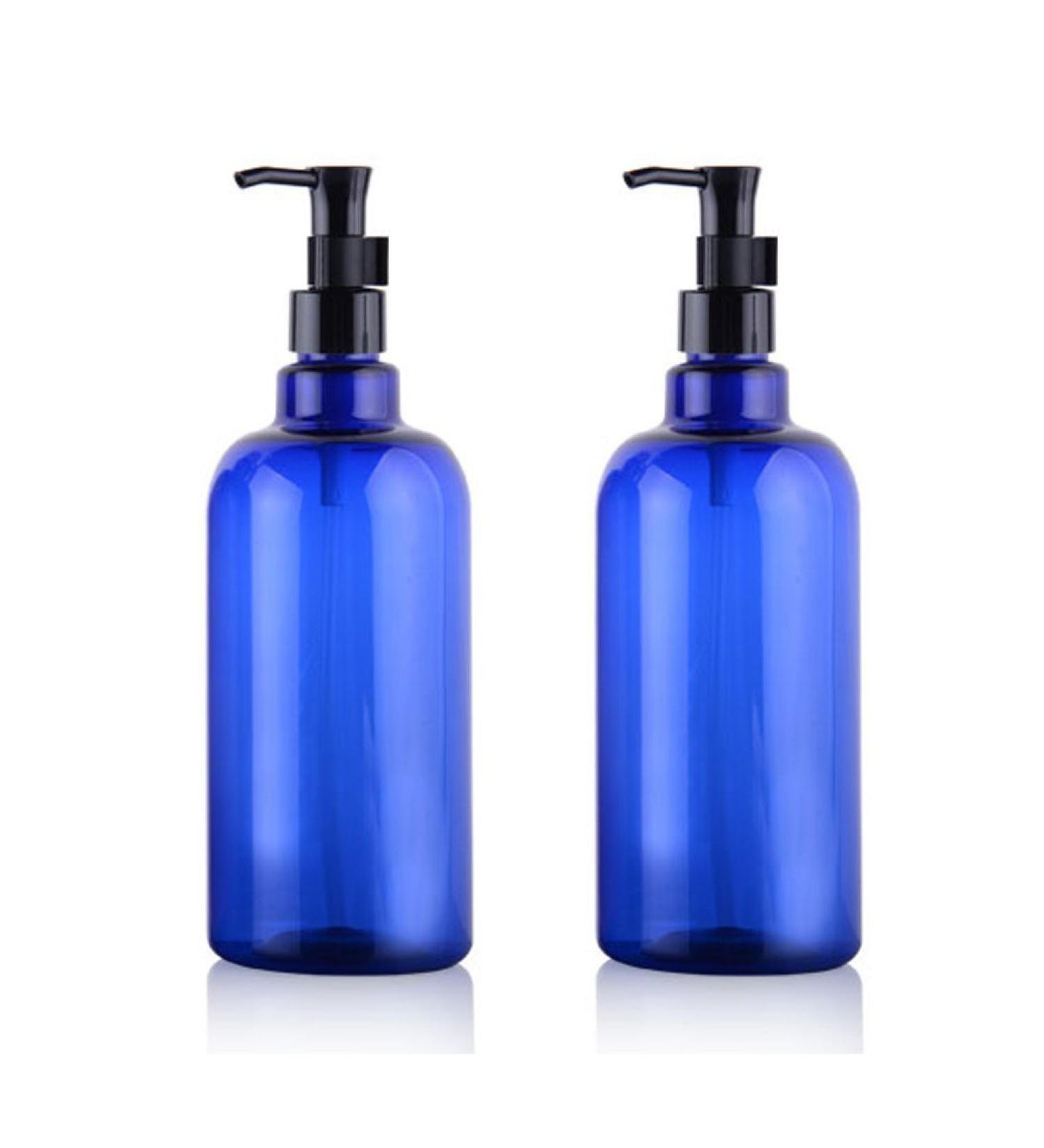 2 Pack 500ml Refillable PET Bottles with Black Pumps - Perfect for Makeup Cosmetics and Travel Accessories - Buy Online on GoSupps.com