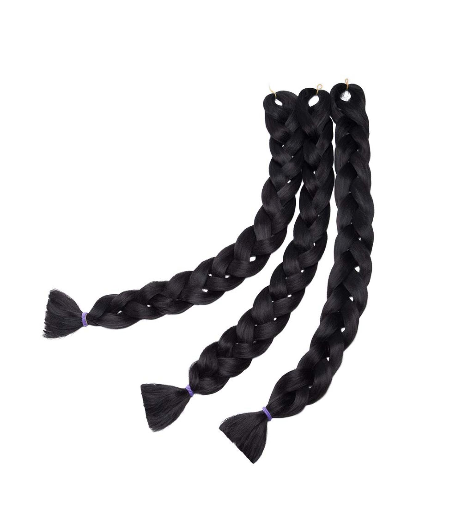 SEGO 41 Braid Extensions - Synthetic Crochet Braiding Hair (165g/bundle) - Black | 3 Pieces for Stunning Styles - Buy Online on GoSupps.com
