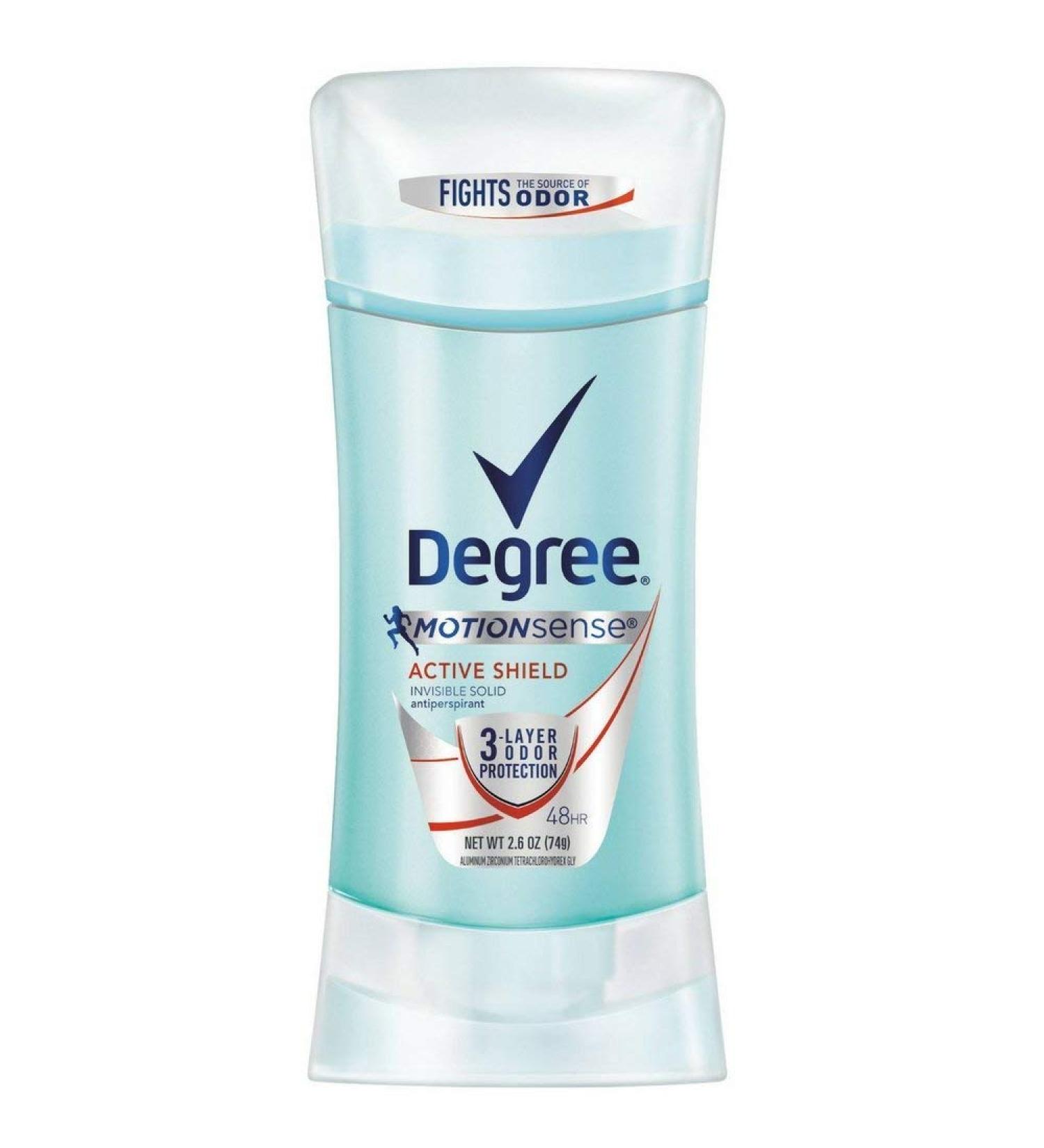 Degree MotionSense Invisible Solid Antiperspirant & Deodorant Active Shield 2.60 oz (Pack of 4)