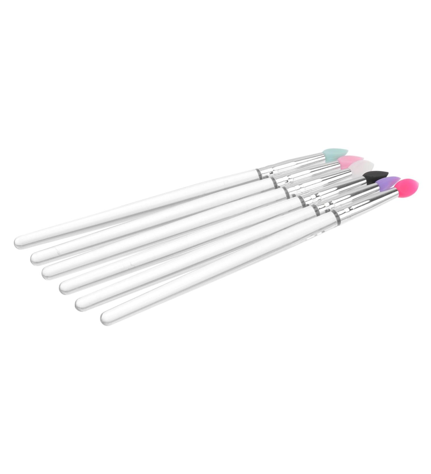 BIUDECO 6pcs Eye Shadow Brush Makeup Eyeshadow Eye Shadow Applicator Lip Brush Transparent Plastic Handle - Buy Online on GoSupps.com