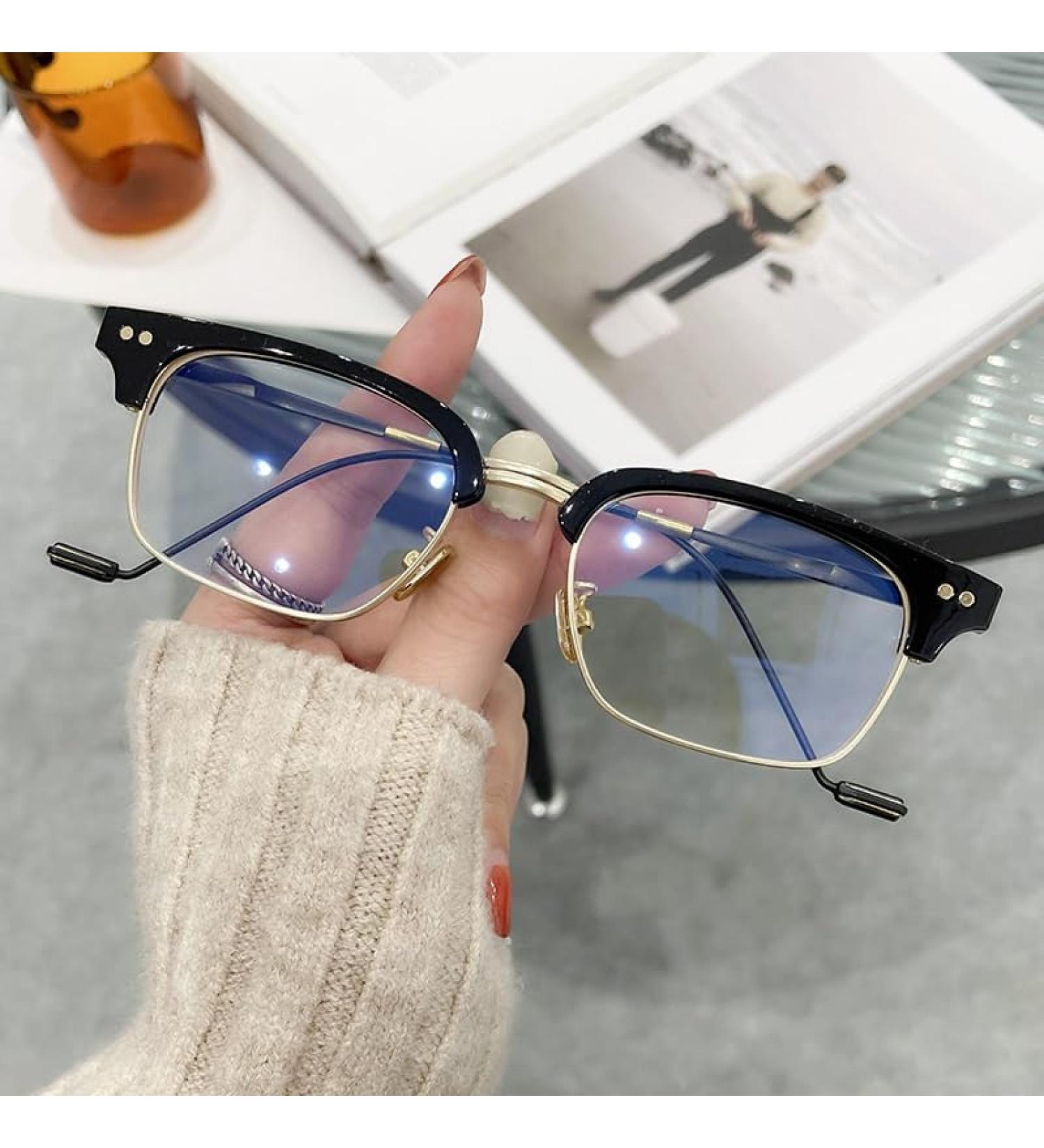 Zhuyiqz anti-eyes computer reader anti-blue light reading glasses personality flat light-level glasses for women (color: C1 size: +0.00) +0.00 C1