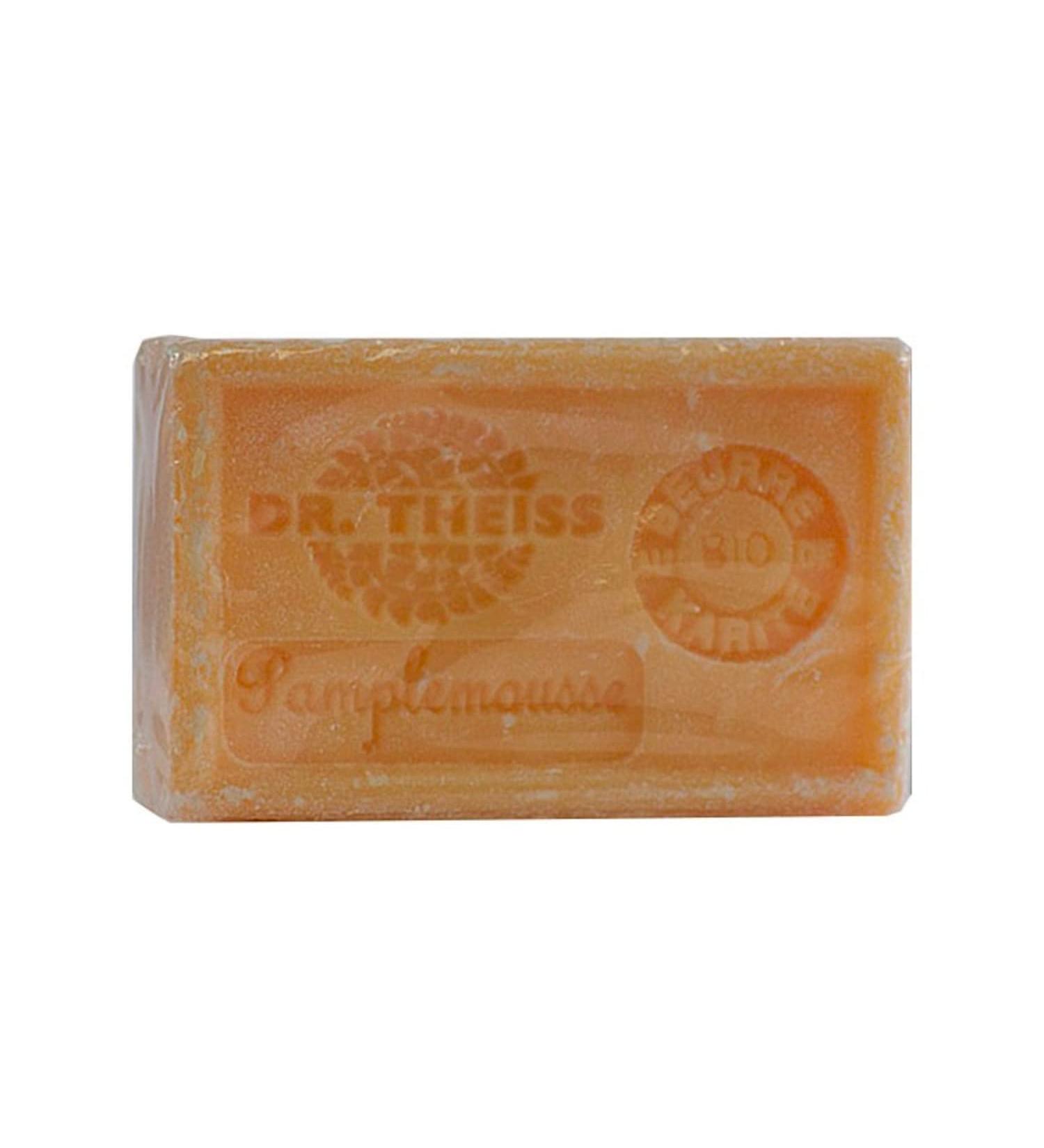 Dr Theiss - Grapefruit Marseille Soap - Bar of Soap with Organic Shea Butter and Organic Olive Oil - Authentic Marseille Soap - 125gr