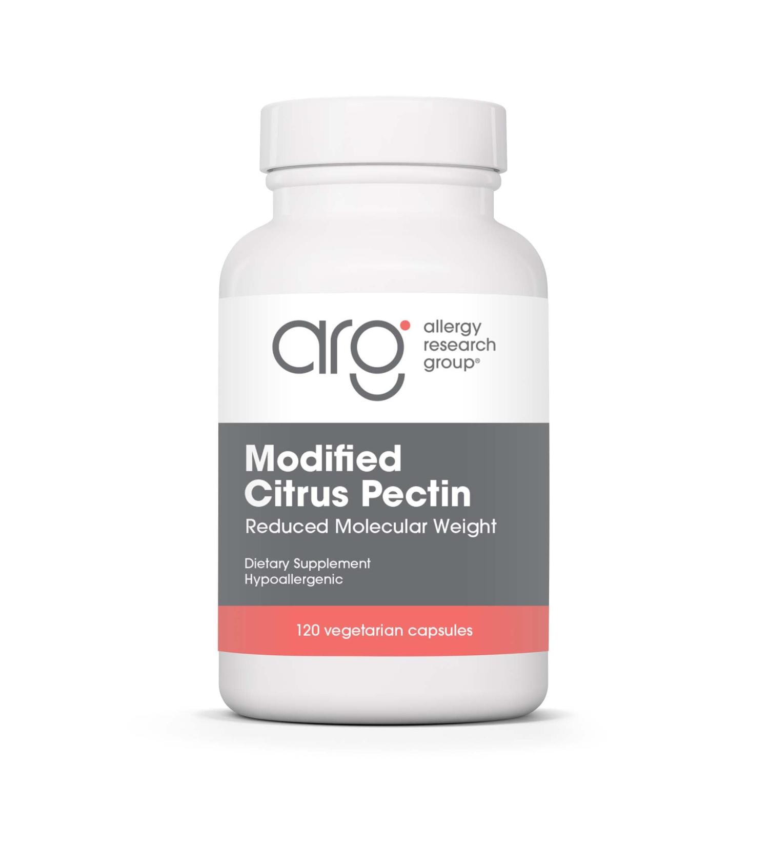 Allergy Research Group Modified Citrus Pectin - Dietary Supplement for Natural Detox and Cleanse Citrus Pectin Powder Capsules with Reduced Molecular Weight - 120 Vegetarian Capsules - Buy Online on GoSupps.com